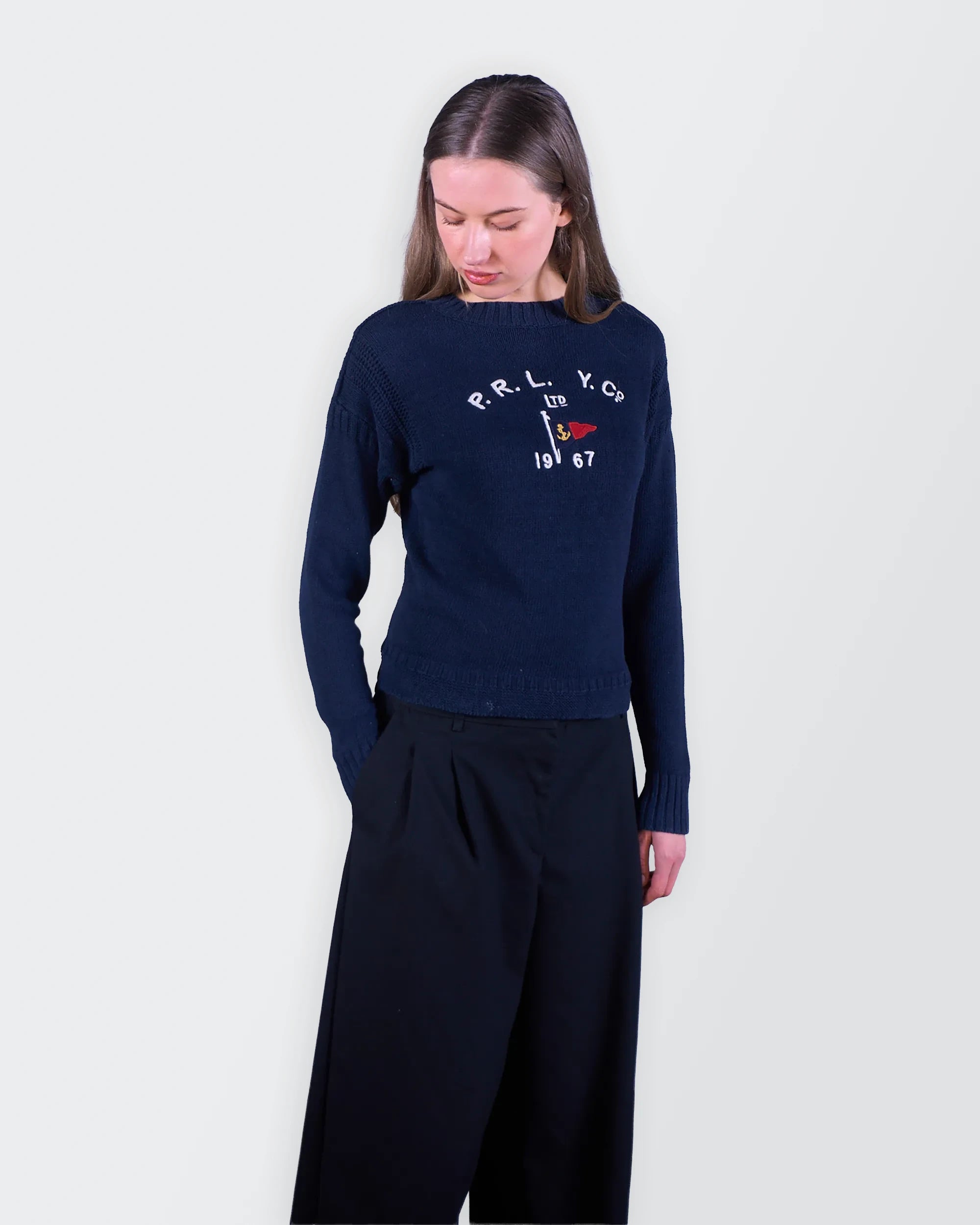Ralph Lauren Navy Crewneck Jumper - S