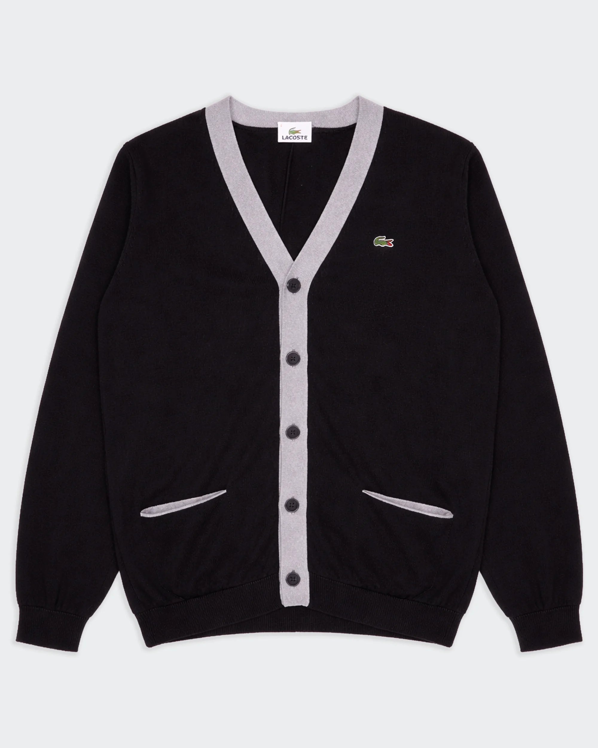 Lacoste Black Button Cardigan - L