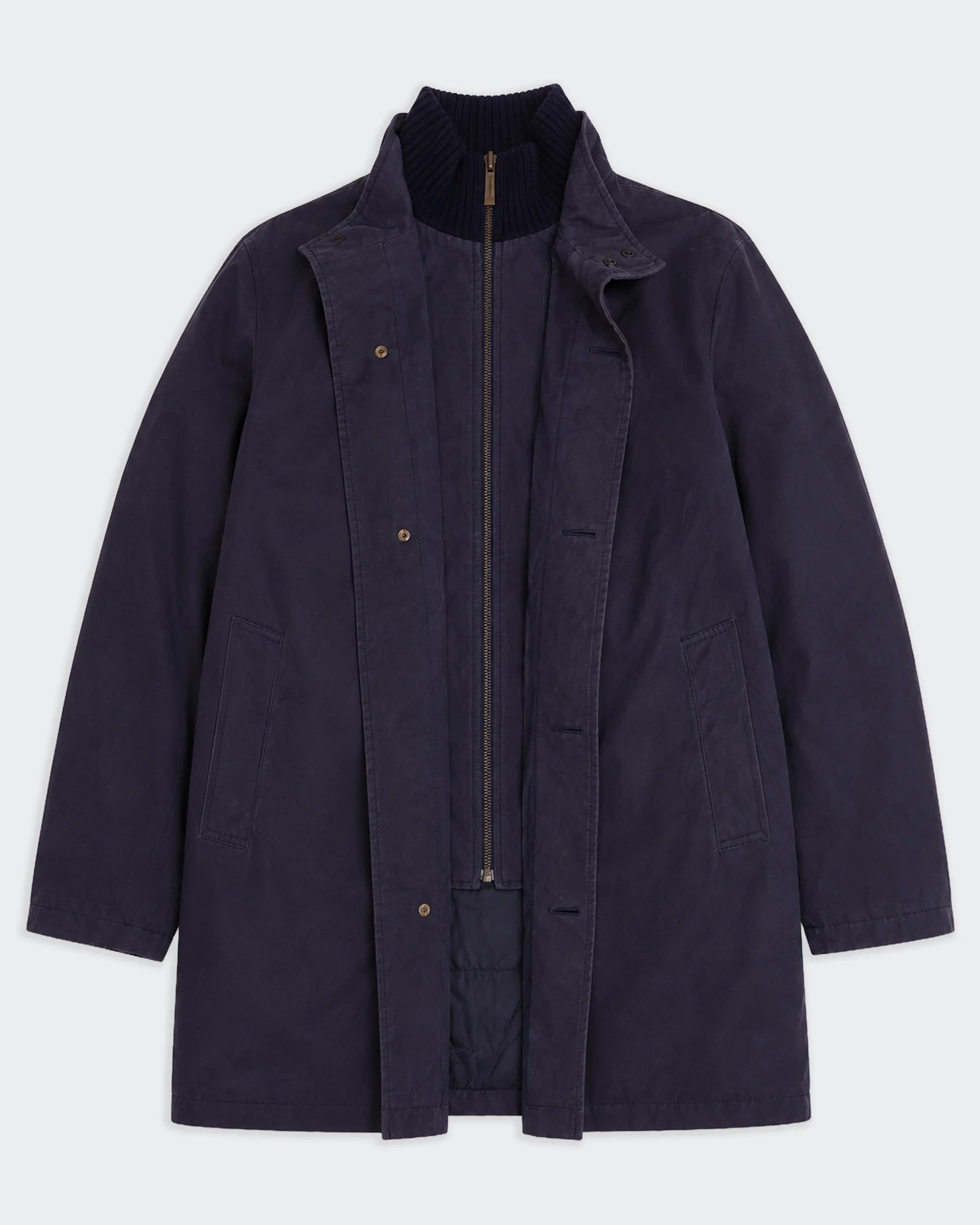 Burberry Navy Car Coat - L