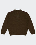 Burberry Brown Quarter-zip Sweater - M