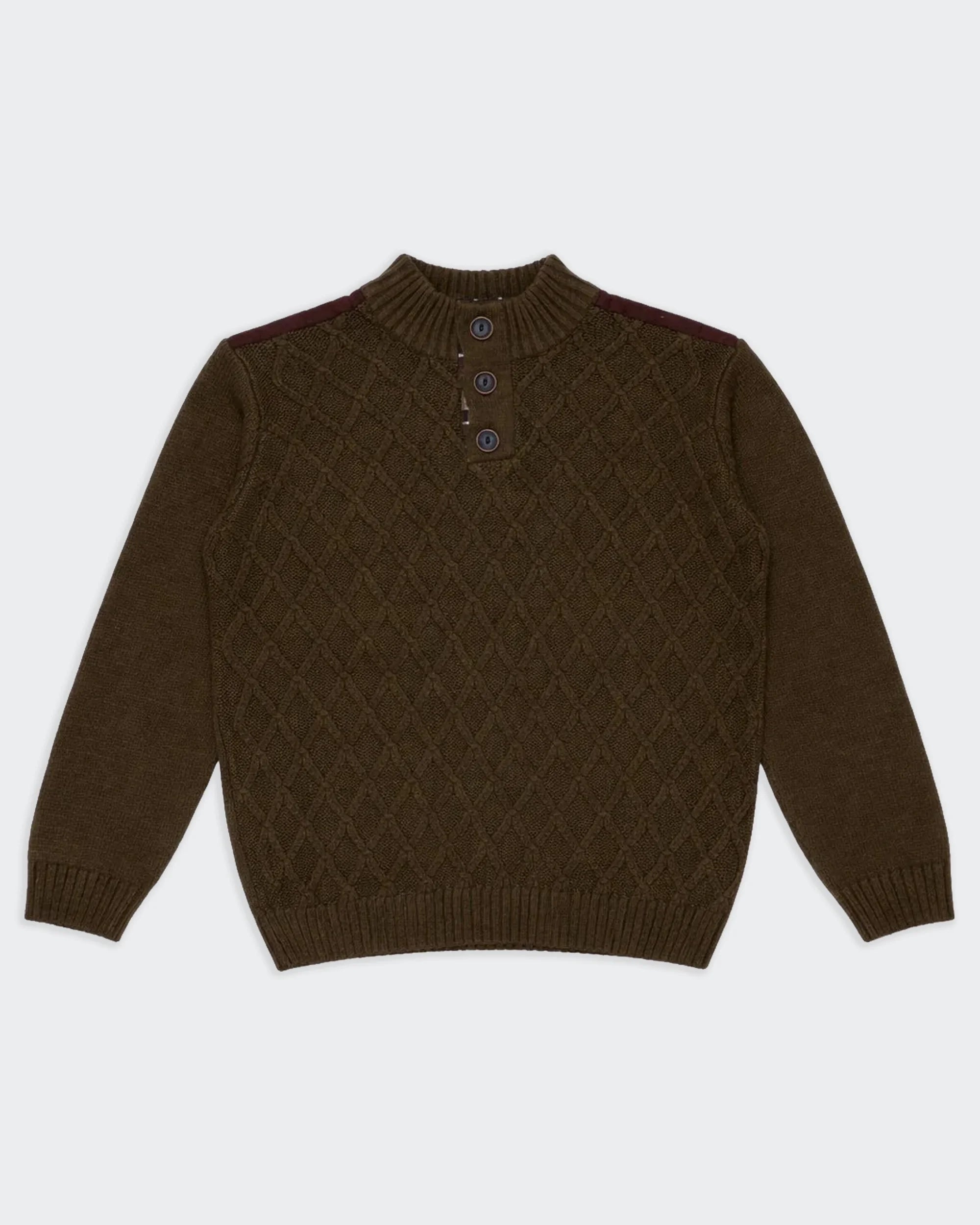 Burberry Brown Quarter-zip Sweater - M