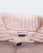 Stone Island witte gebreide poloshirt - maat L