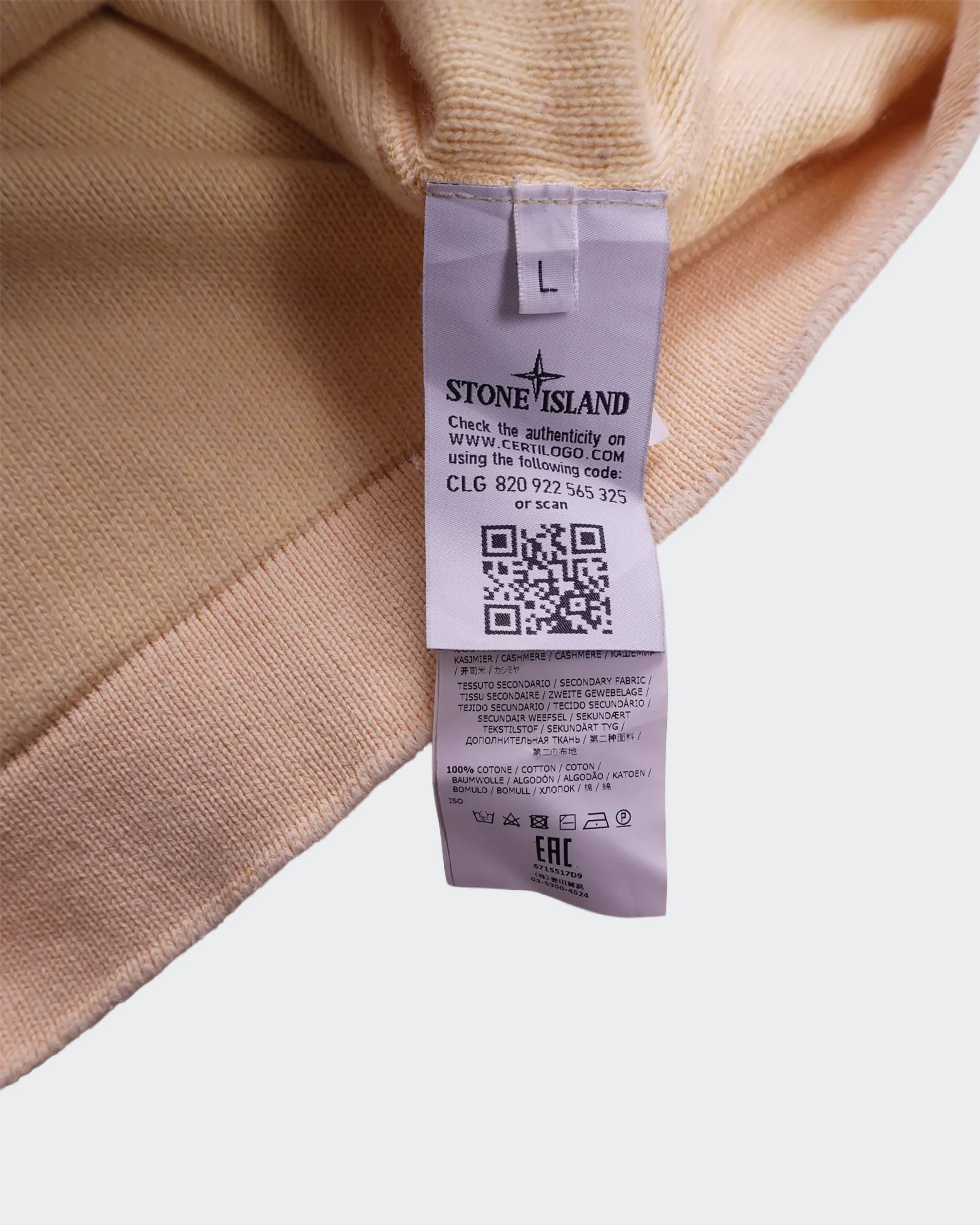 Stone Island gele katoenen hoodie - maat L