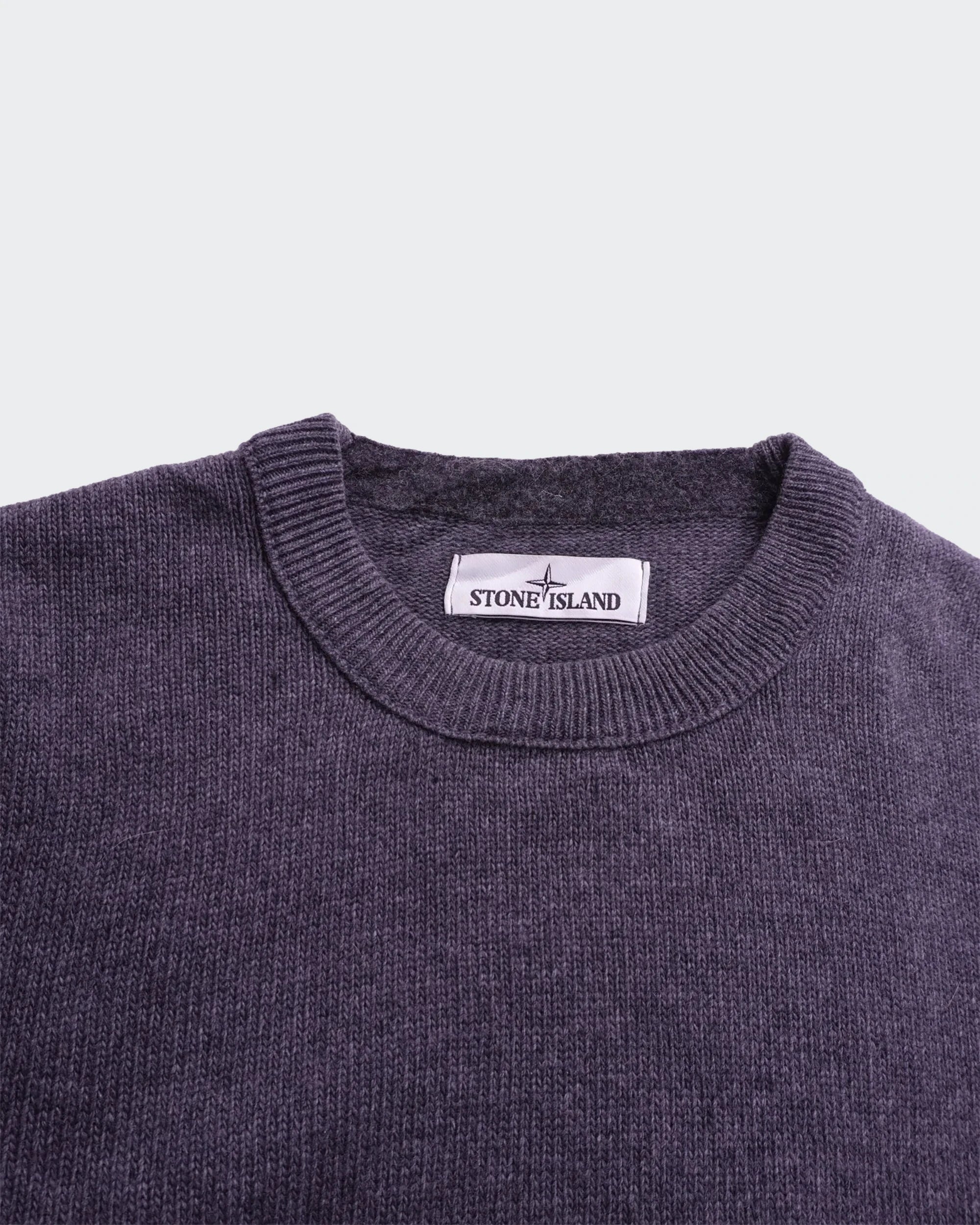 Stone Island grijze wollen trui met ronde hals - S
