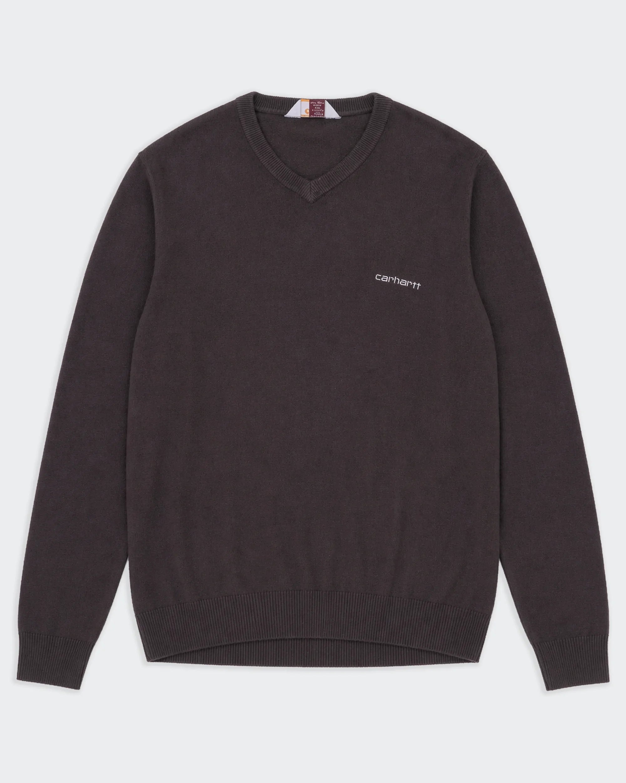 Carhartt Brown V-neck Jumper - L