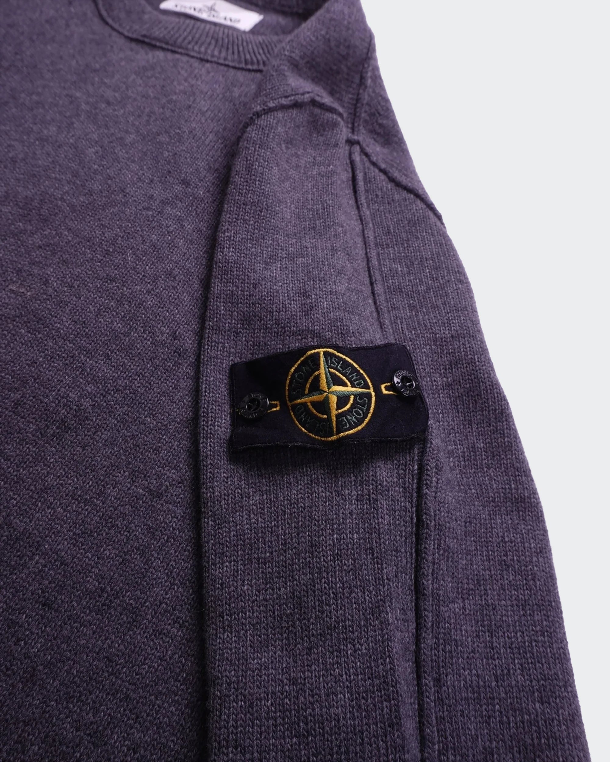 Stone Island grijze wollen trui met ronde hals - S