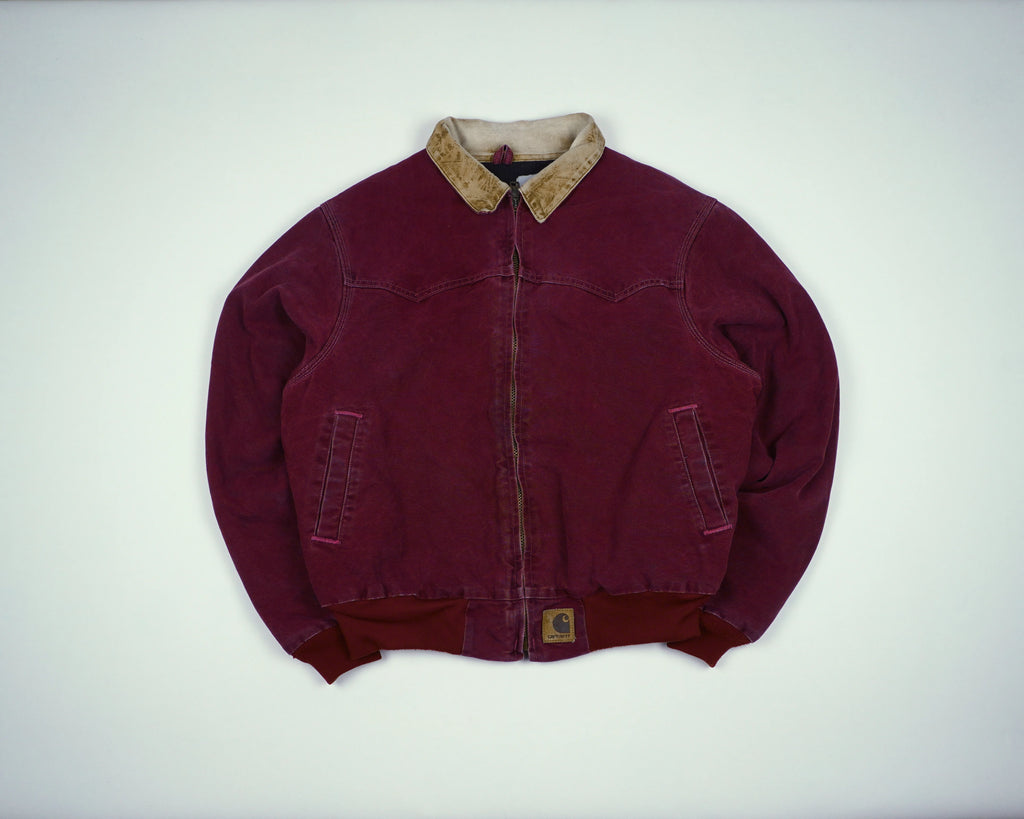 Carhartt Red Santa Fe Bomber Jacket M Cotton