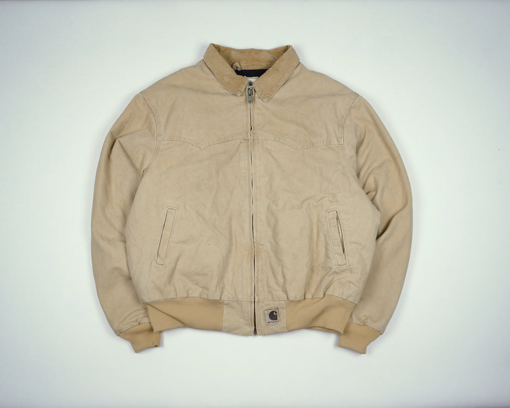 Carhartt Beige Santa Fe Bomber Jacket L Canvas