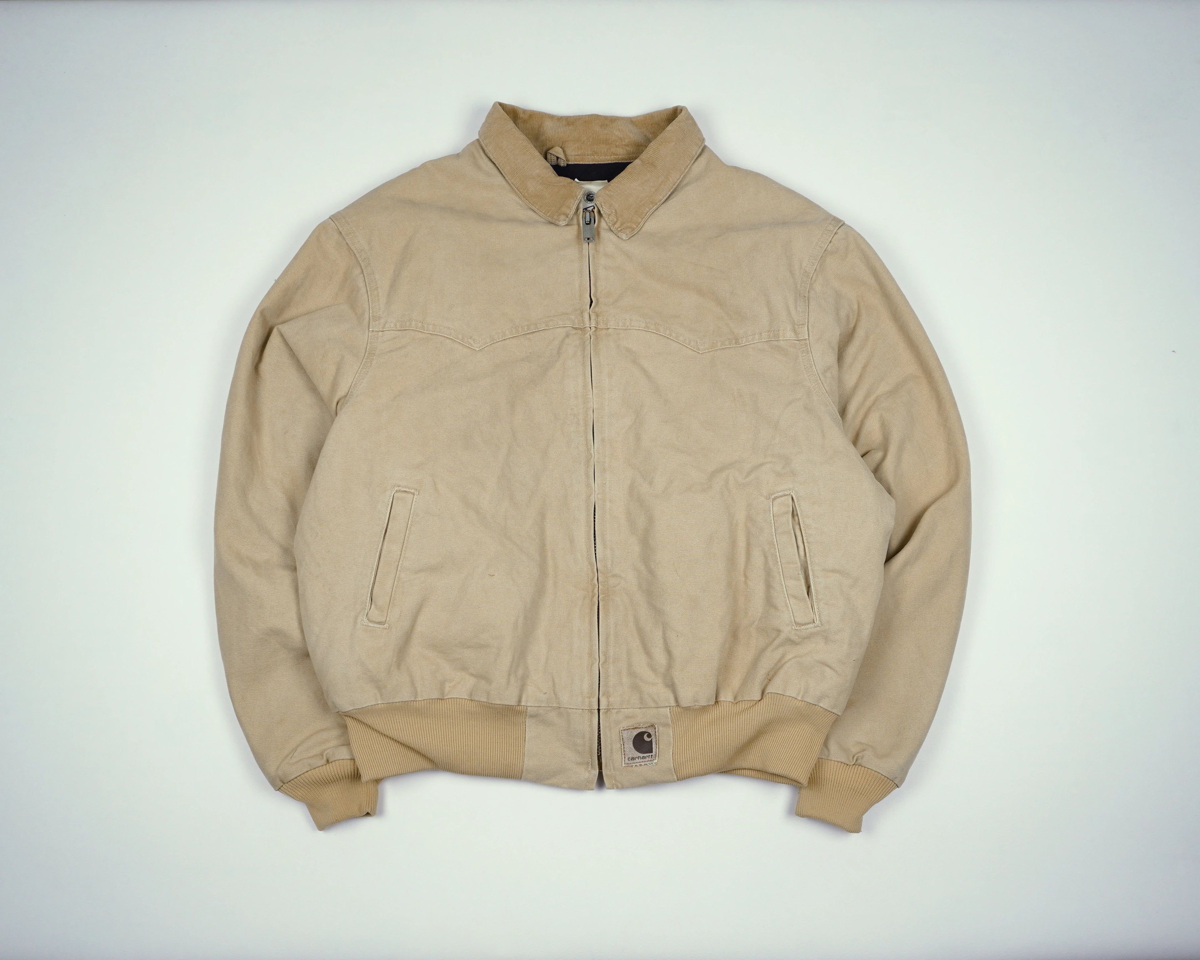 Carhartt Beige Santa Fe Bomber Jacket L Canvas