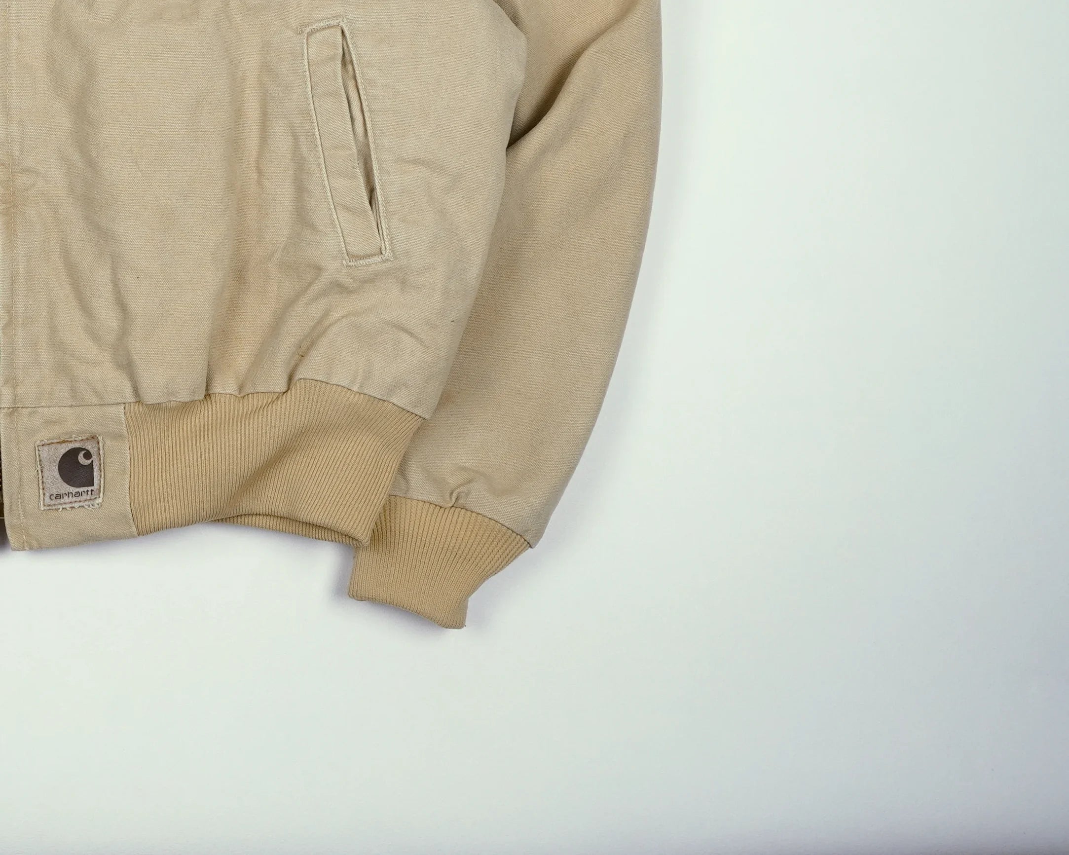 Carhartt Beige Santa Fe Bomber Jacket L Canvas