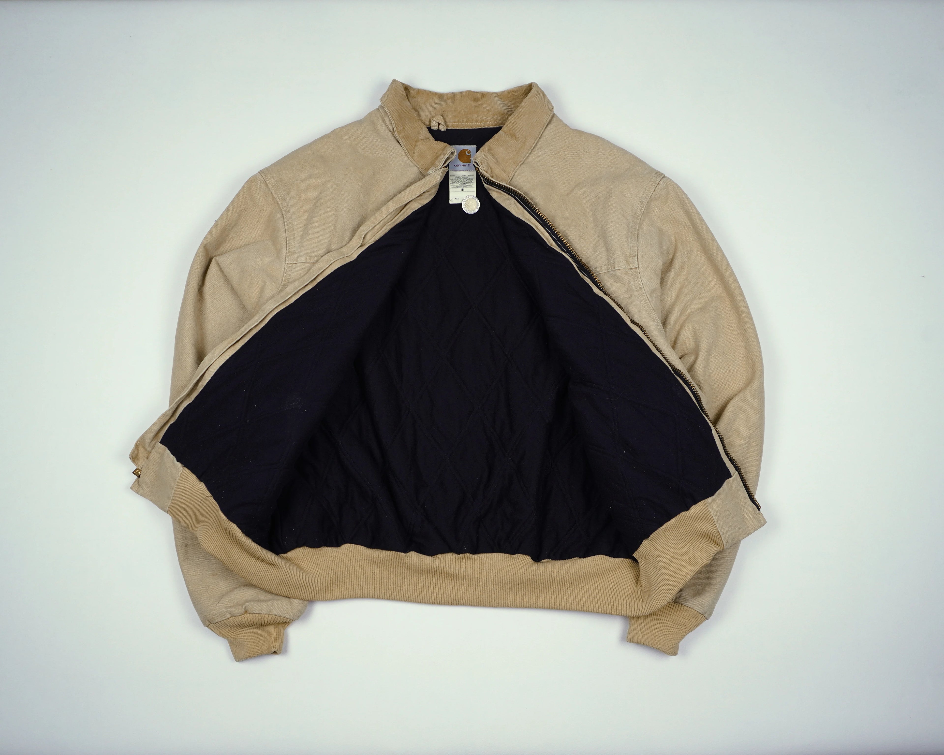Carhartt Beige Santa Fe Bomber Jacket L Canvas