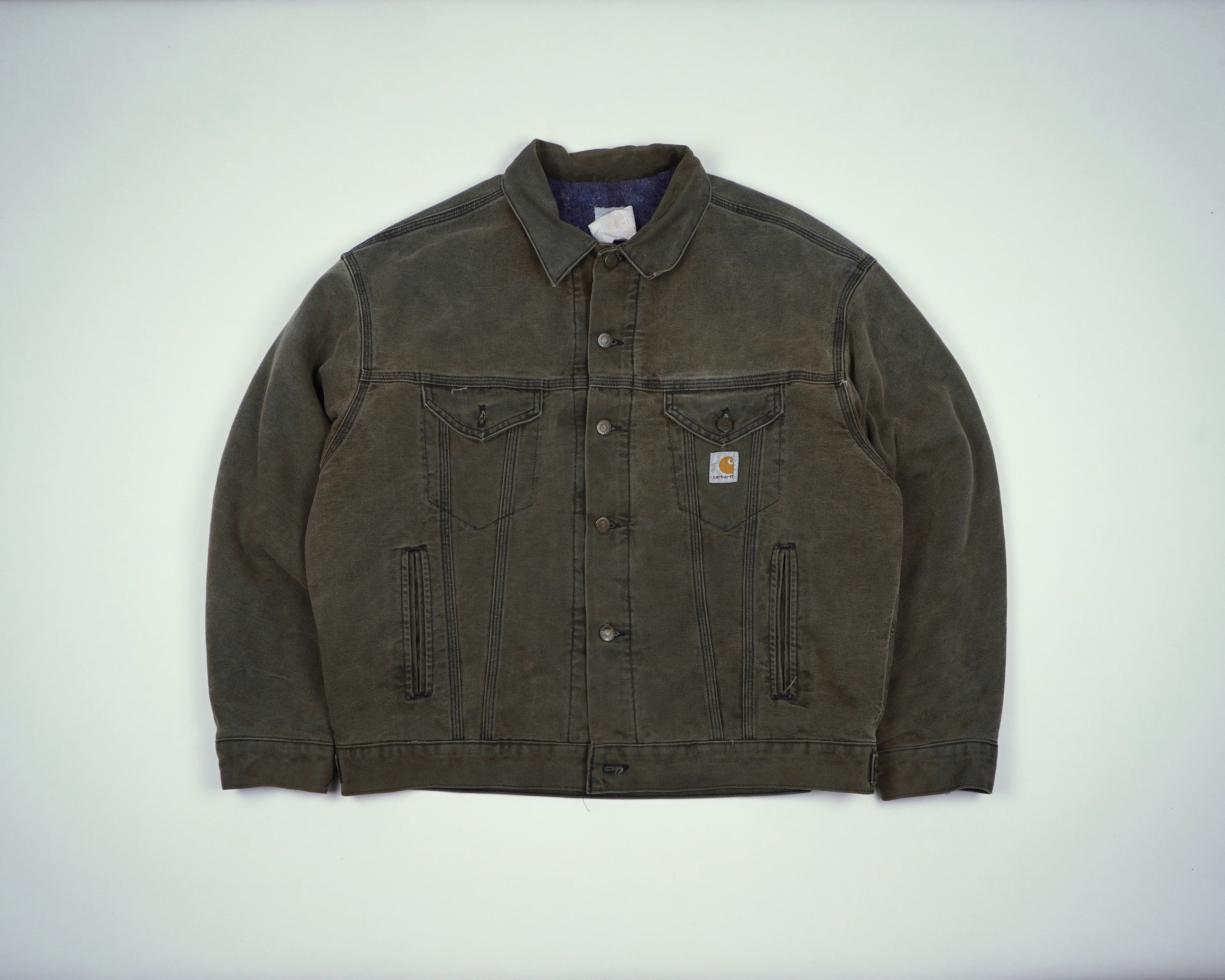 Carhartt Brown Trucker Detroit Jacket L Cotton