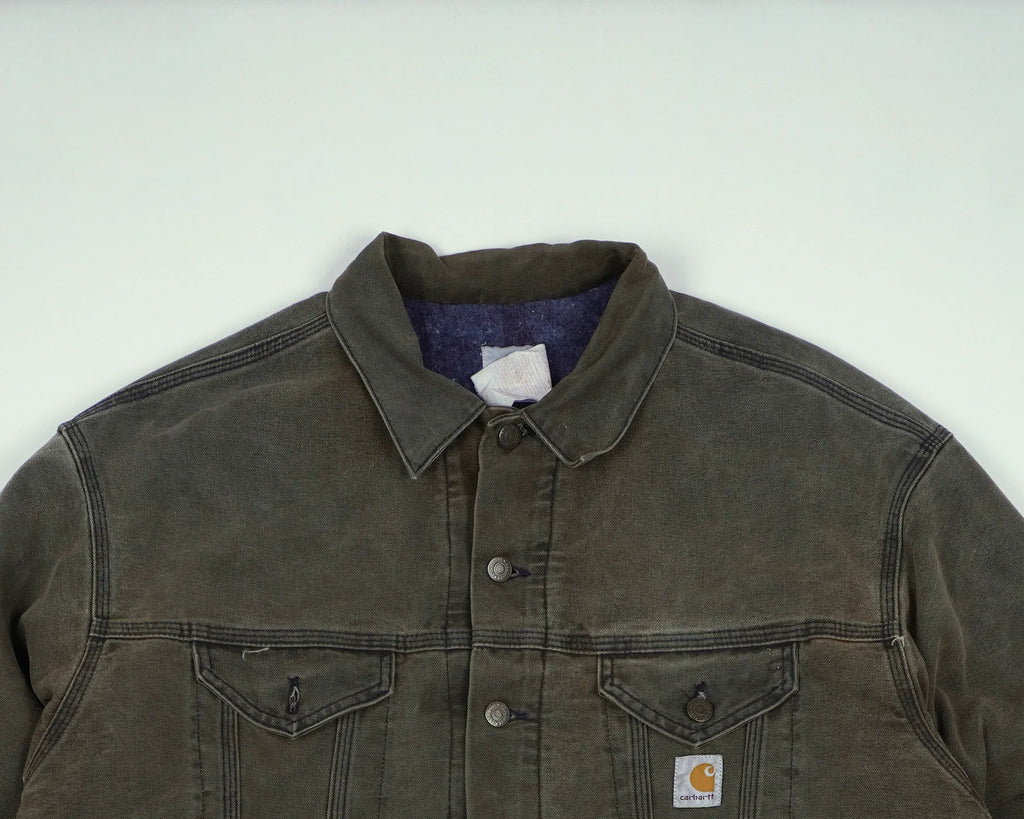 Carhartt Brown Trucker Detroit Jacket L Cotton