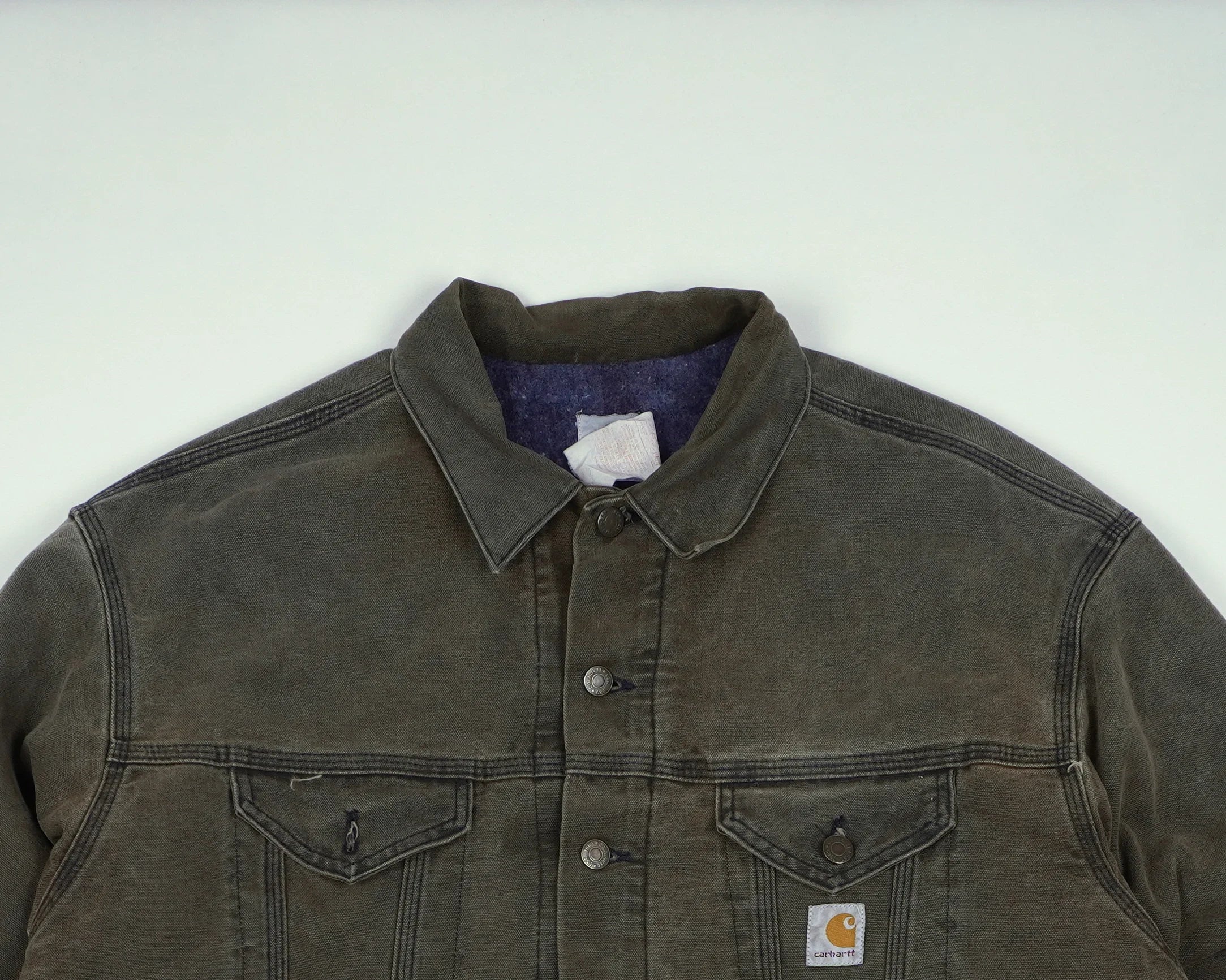 Carhartt Brown Trucker Detroit Jacket L Cotton