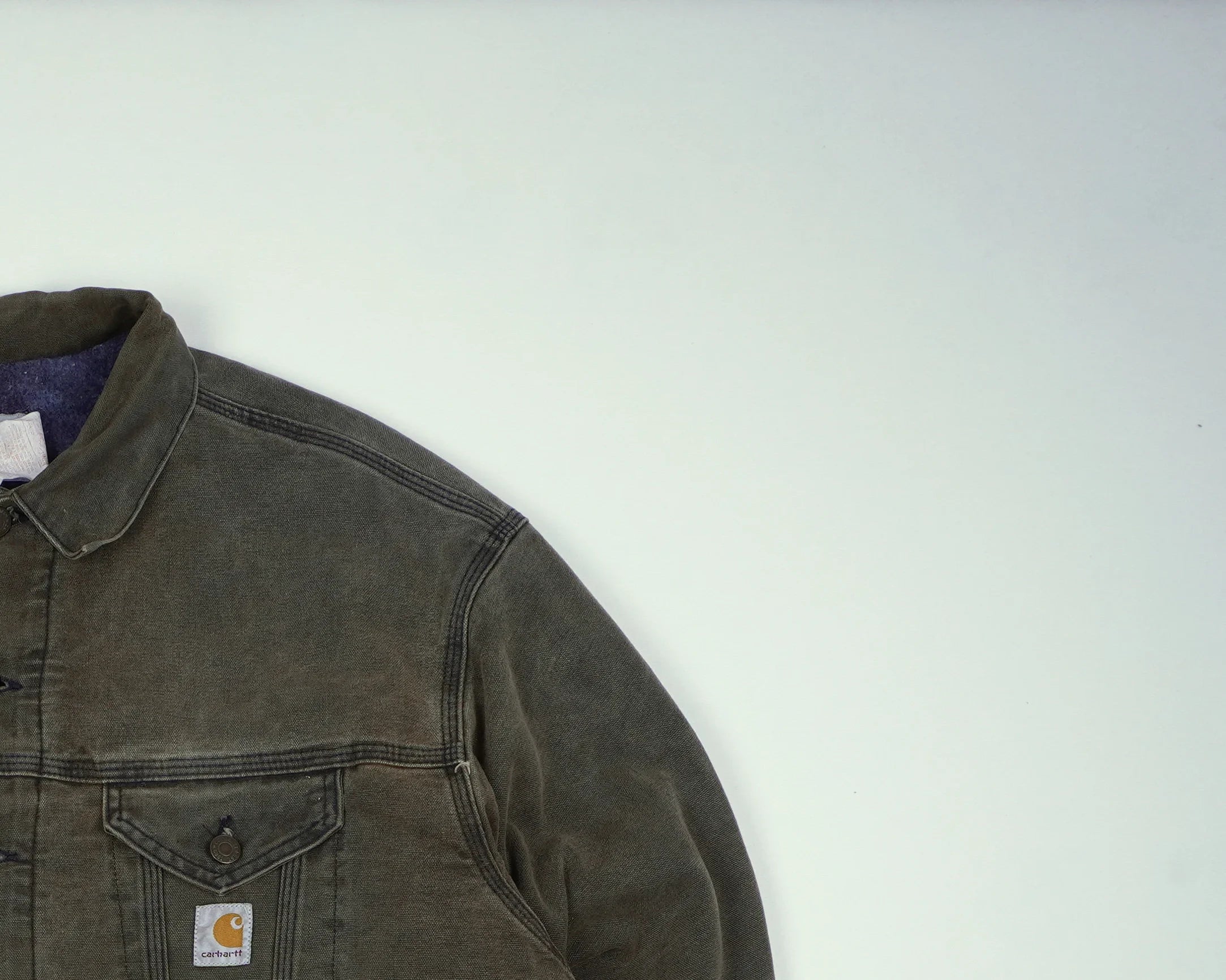 Carhartt Brown Trucker Detroit Jacket L Cotton