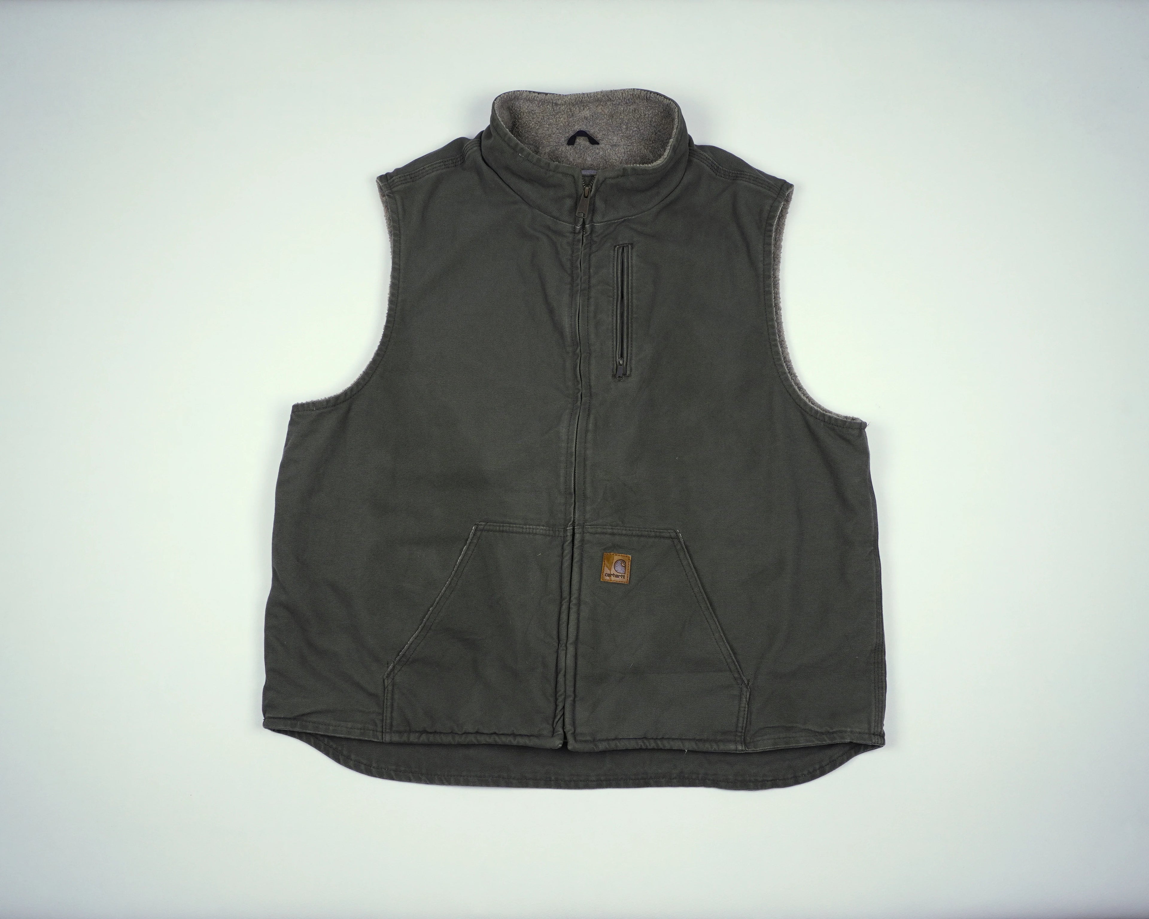 Carhartt Green Vest XL Canvas, Fleece