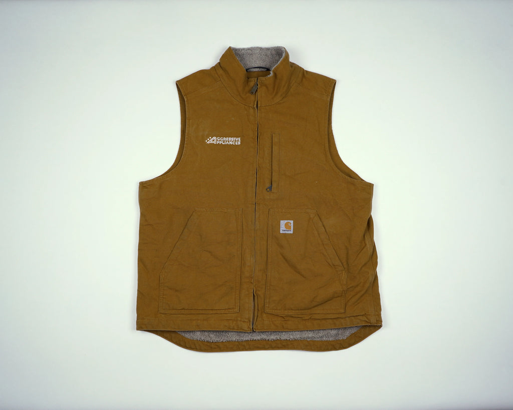 Carhartt Brown Vest L Canvas, Sherpa