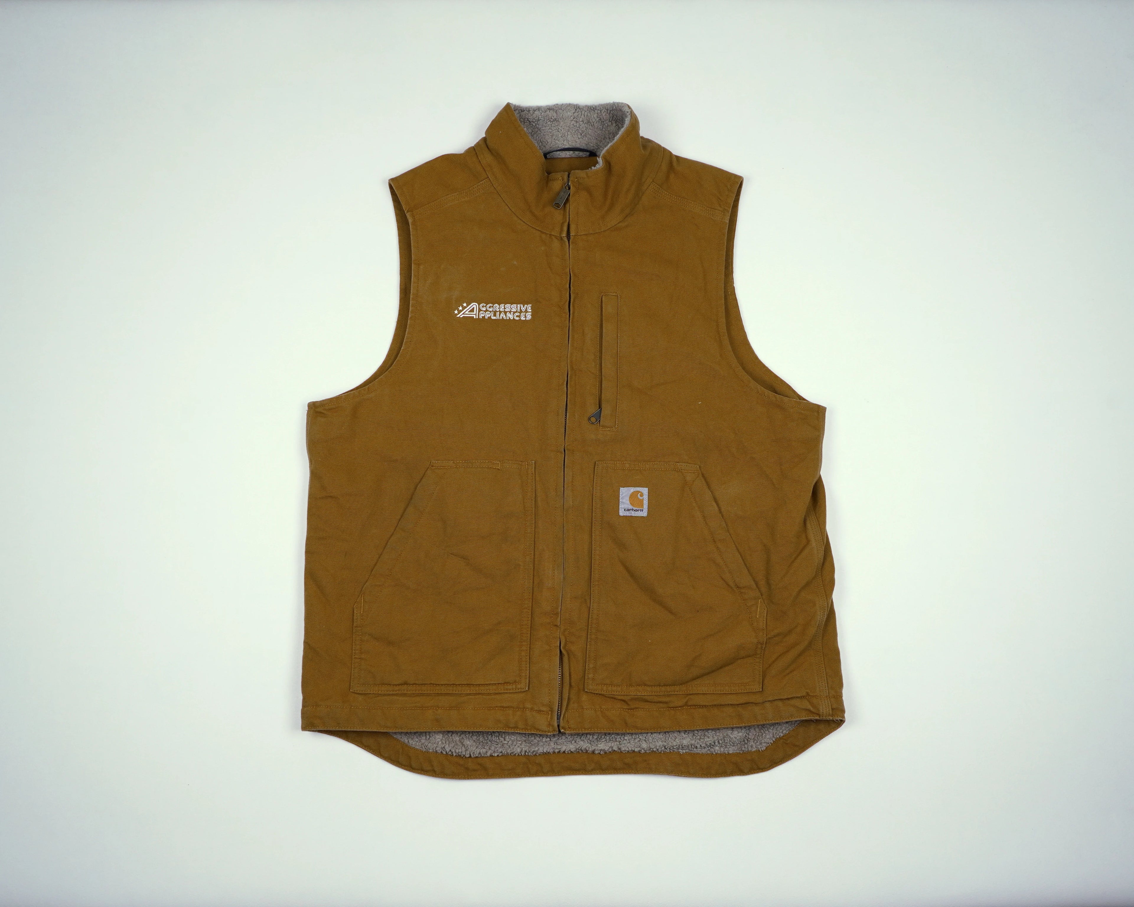 Carhartt Brown Vest L Canvas, Sherpa