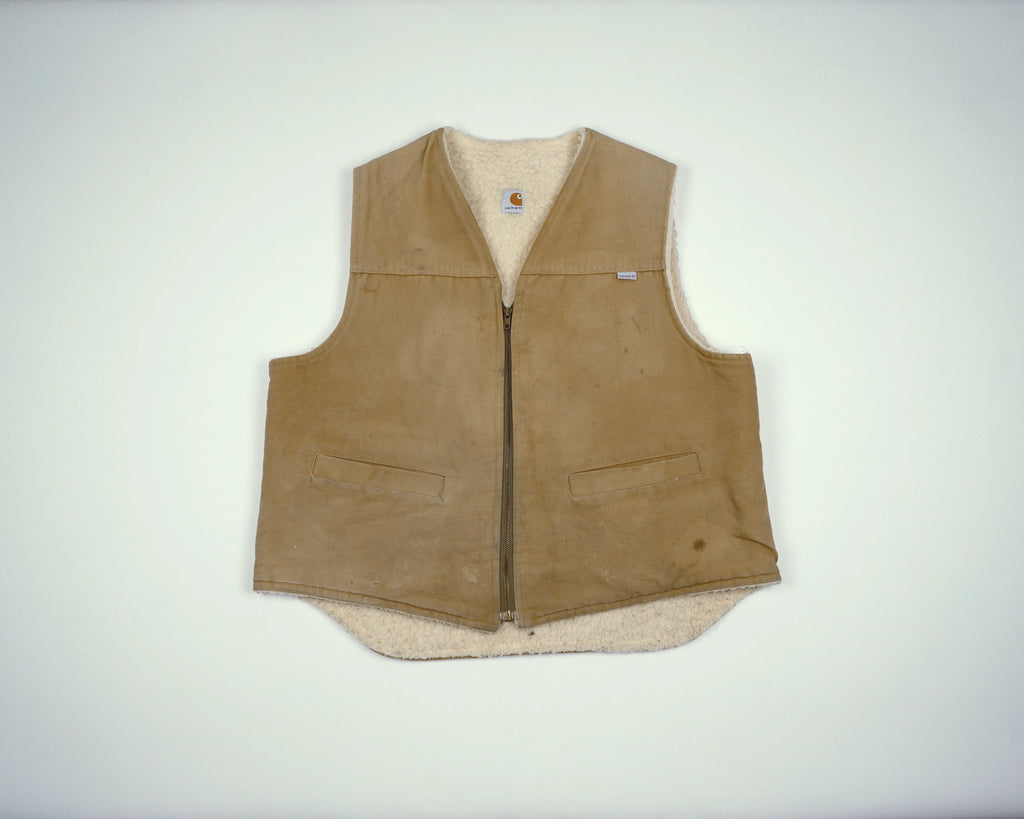 Carhartt Brown Vest L Canvas, Sherpa