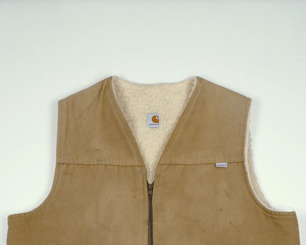 Carhartt Brown Vest L Canvas, Sherpa