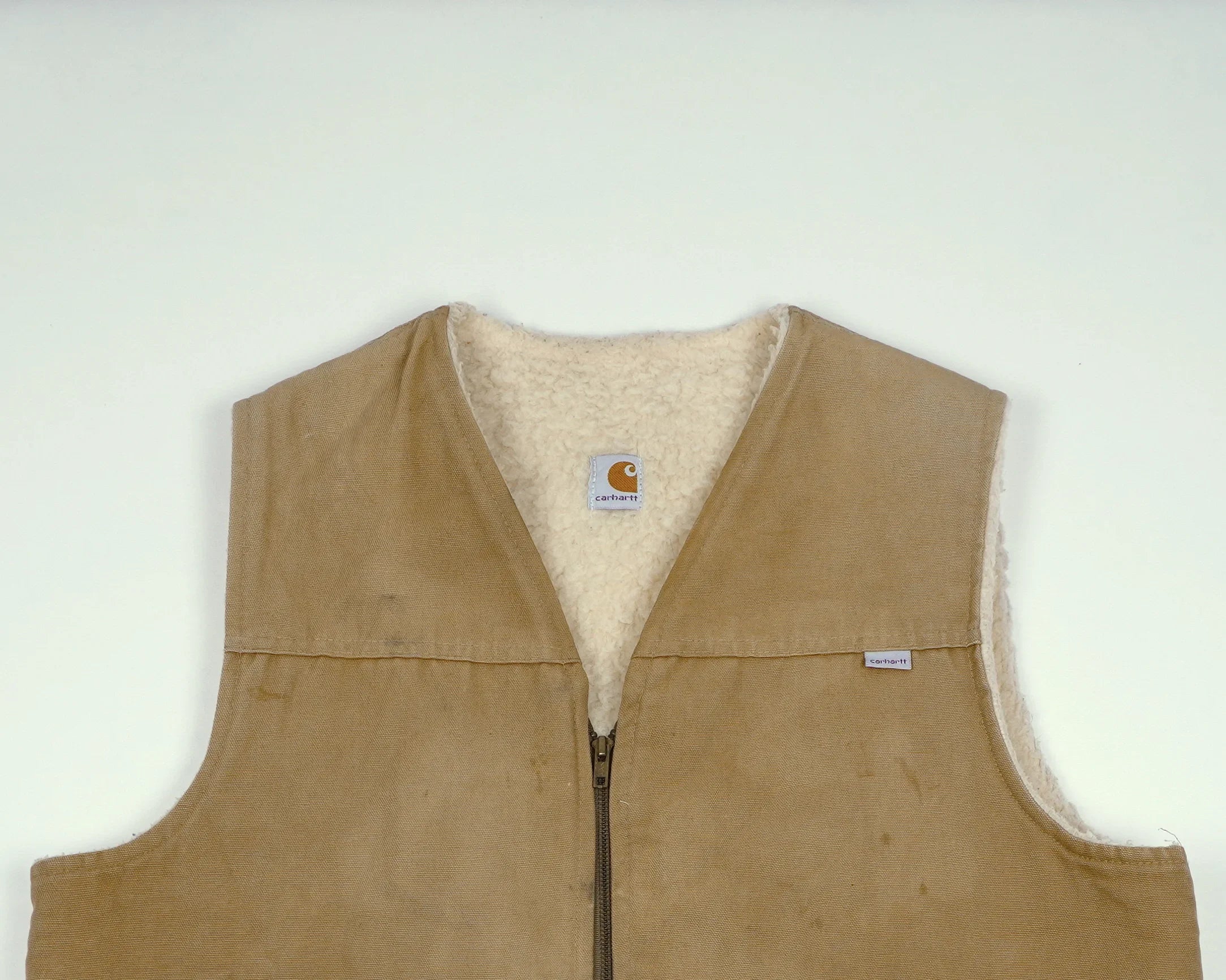 Carhartt Brown Vest L Canvas, Sherpa