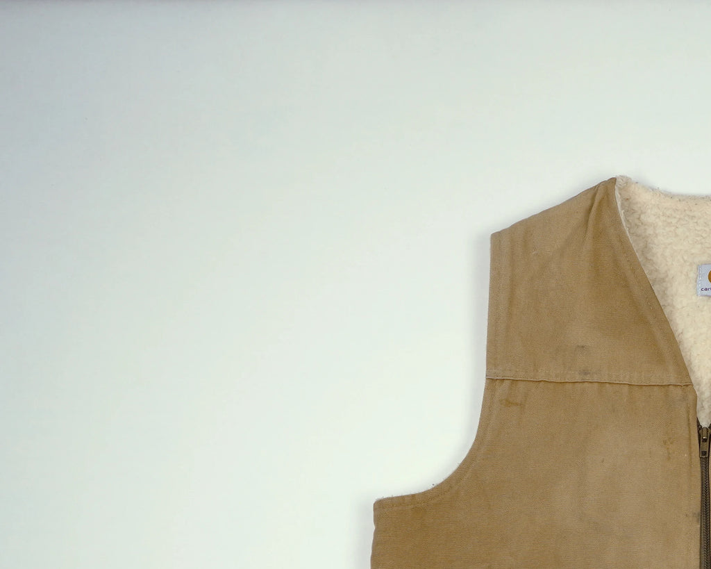Carhartt Brown Vest L Canvas, Sherpa