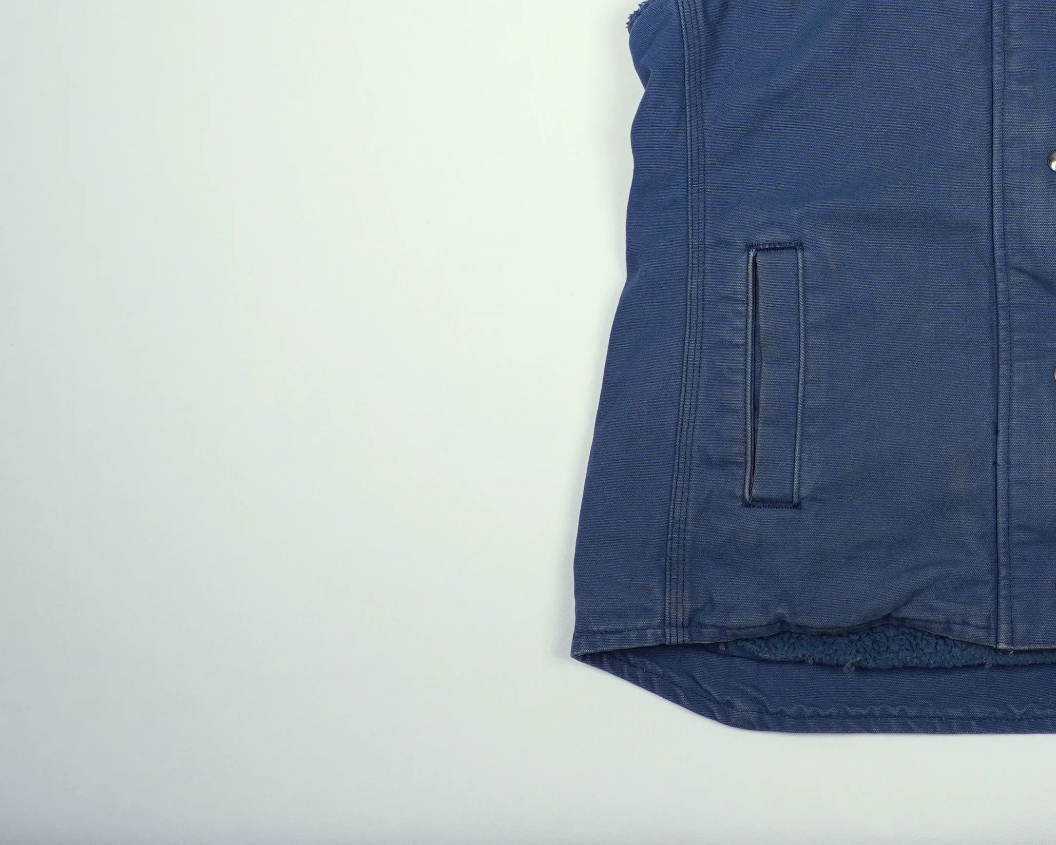 Carhartt Blue Hooded Vest S Cotton, Sherpa