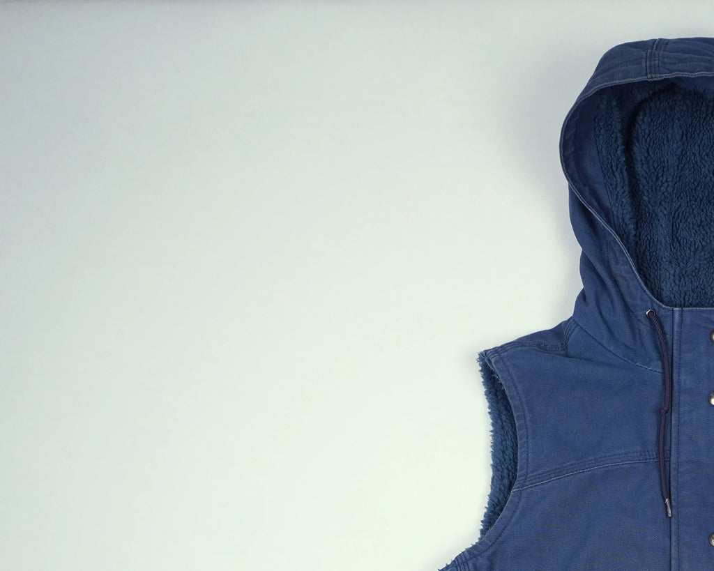 Carhartt Blue Hooded Vest S Cotton, Sherpa