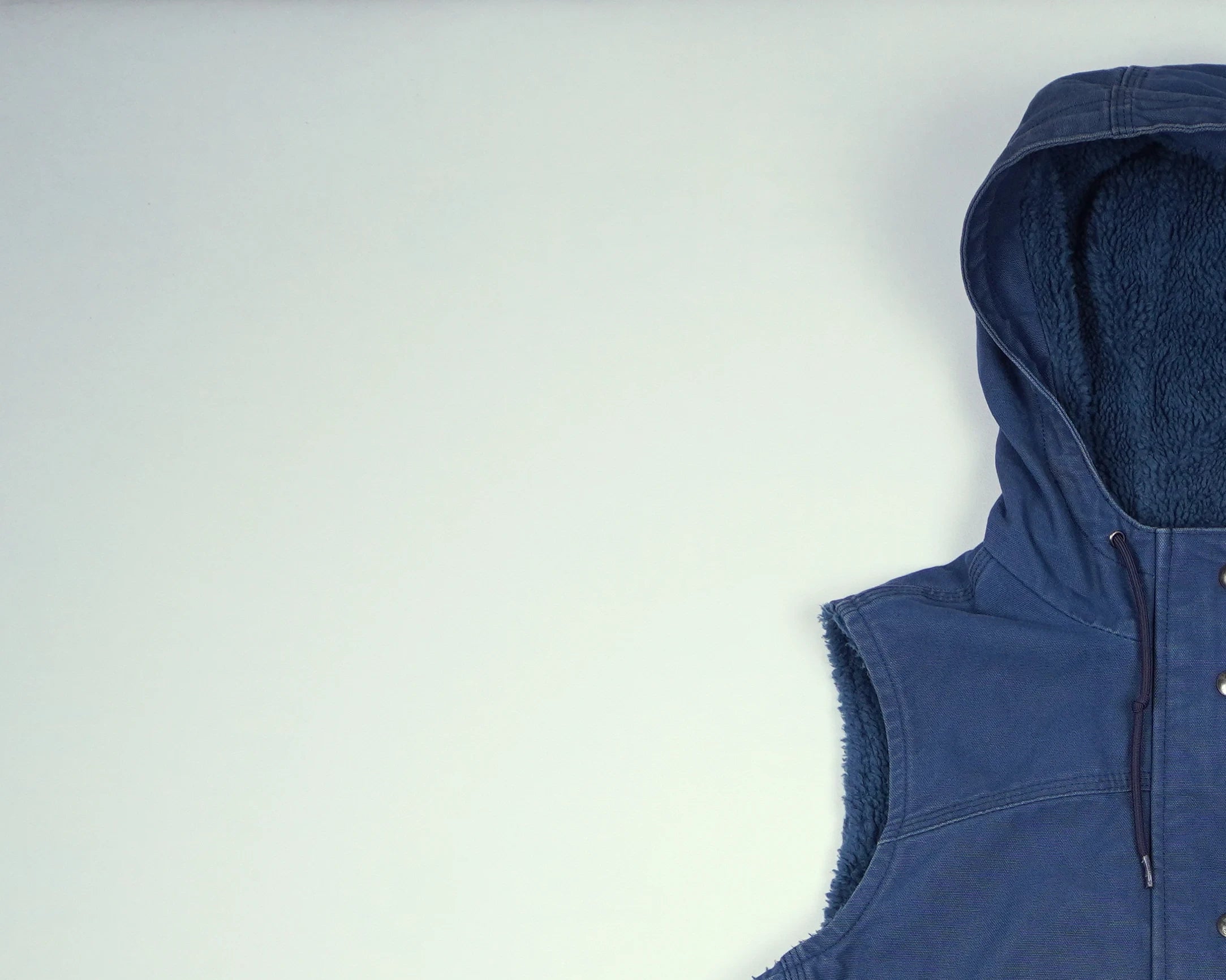 Carhartt Blue Hooded Vest S Cotton, Sherpa