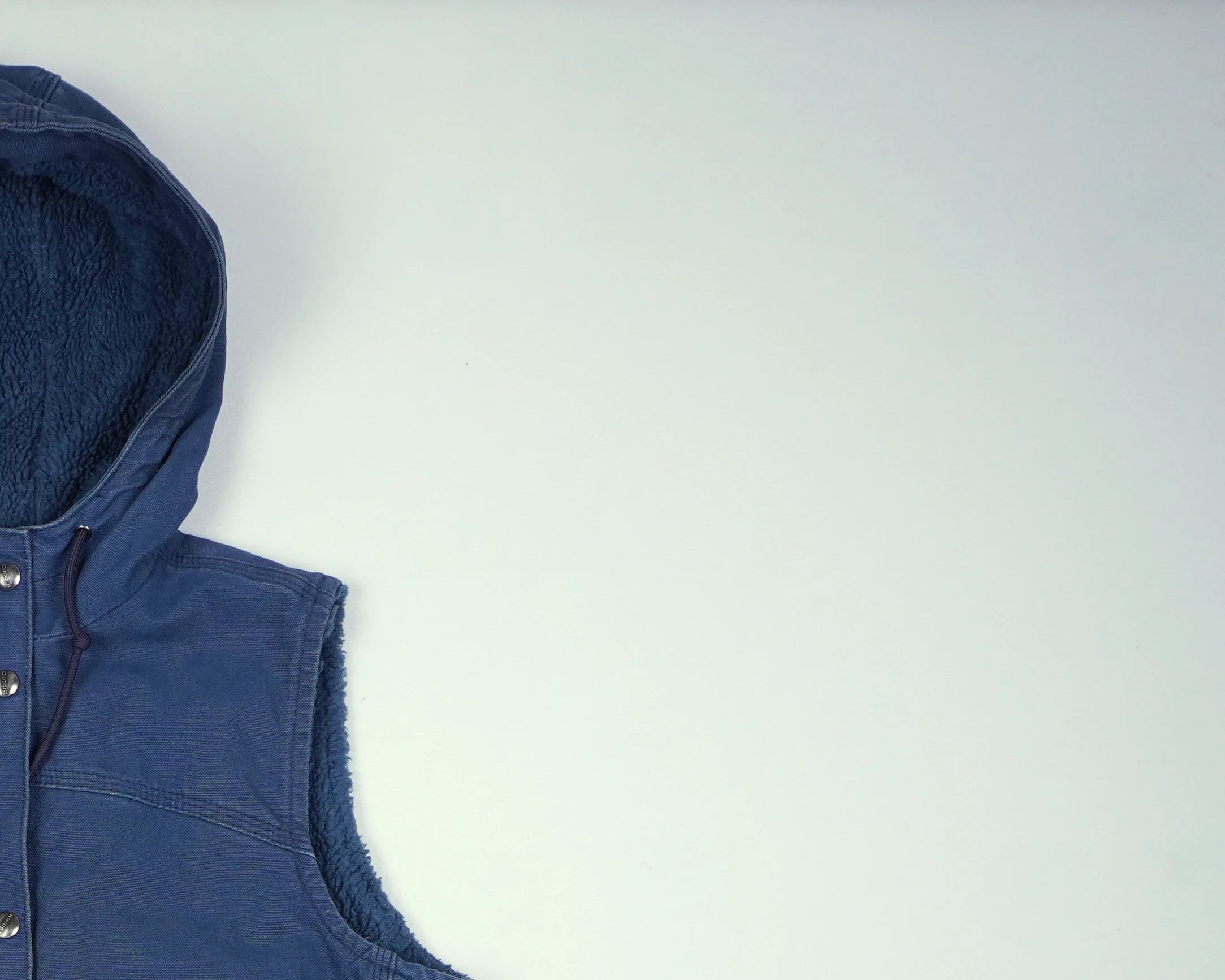 Carhartt Blue Hooded Vest S Cotton, Sherpa