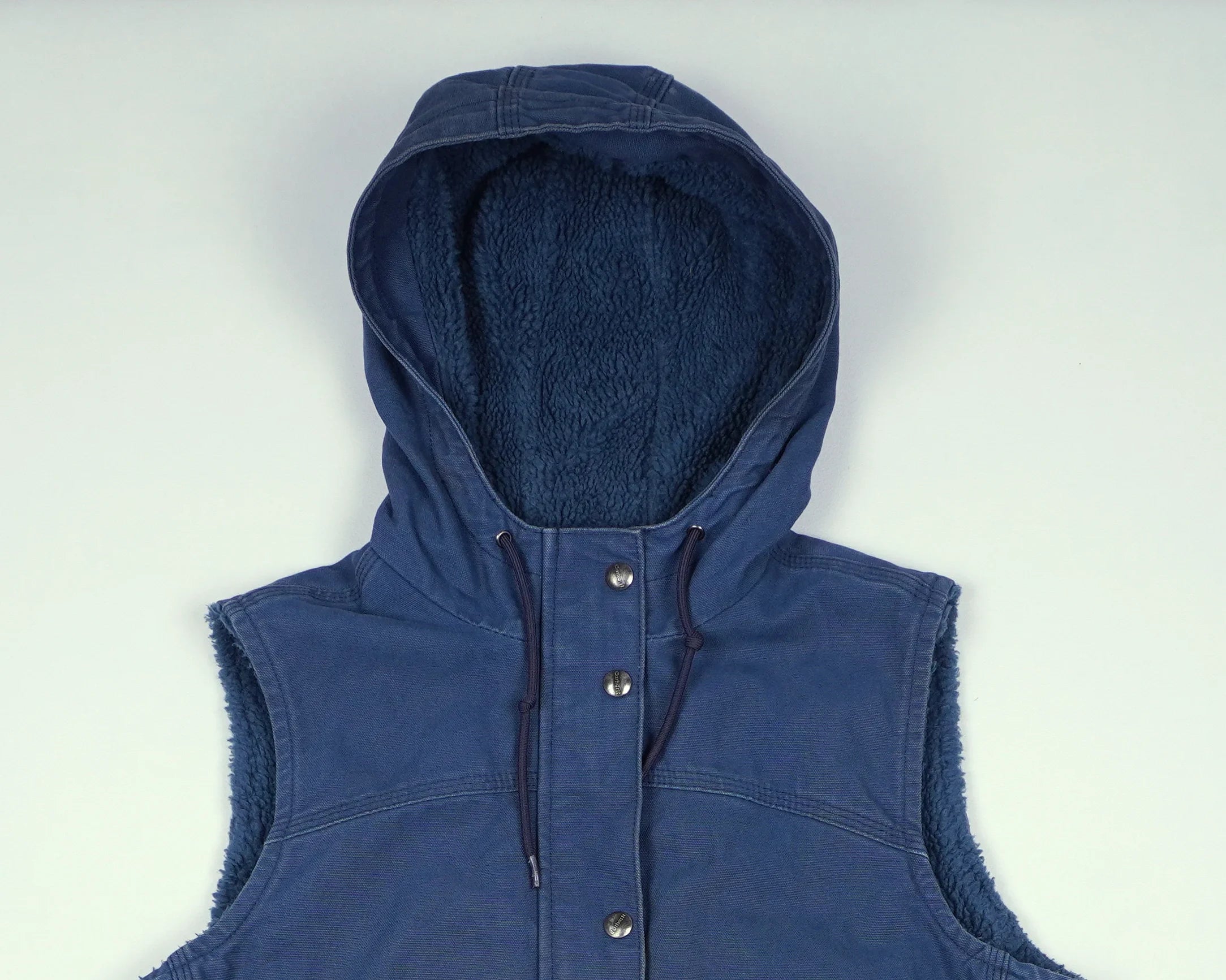 Carhartt Blue Hooded Vest S Cotton, Sherpa