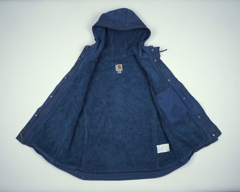 Carhartt Blue Hooded Vest S Cotton, Sherpa