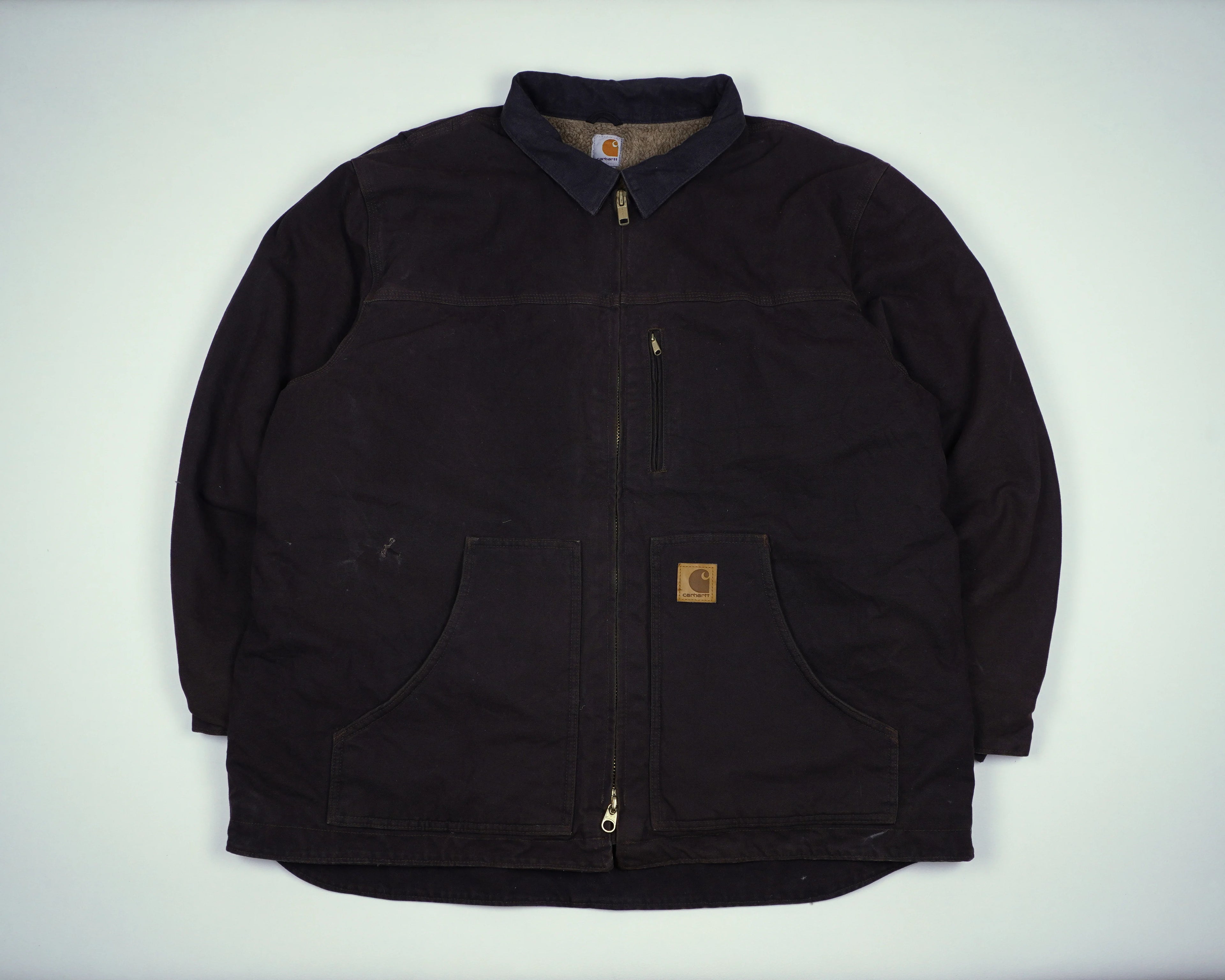 Carhartt Brown Chore Coat XXL Canvas, Fleece