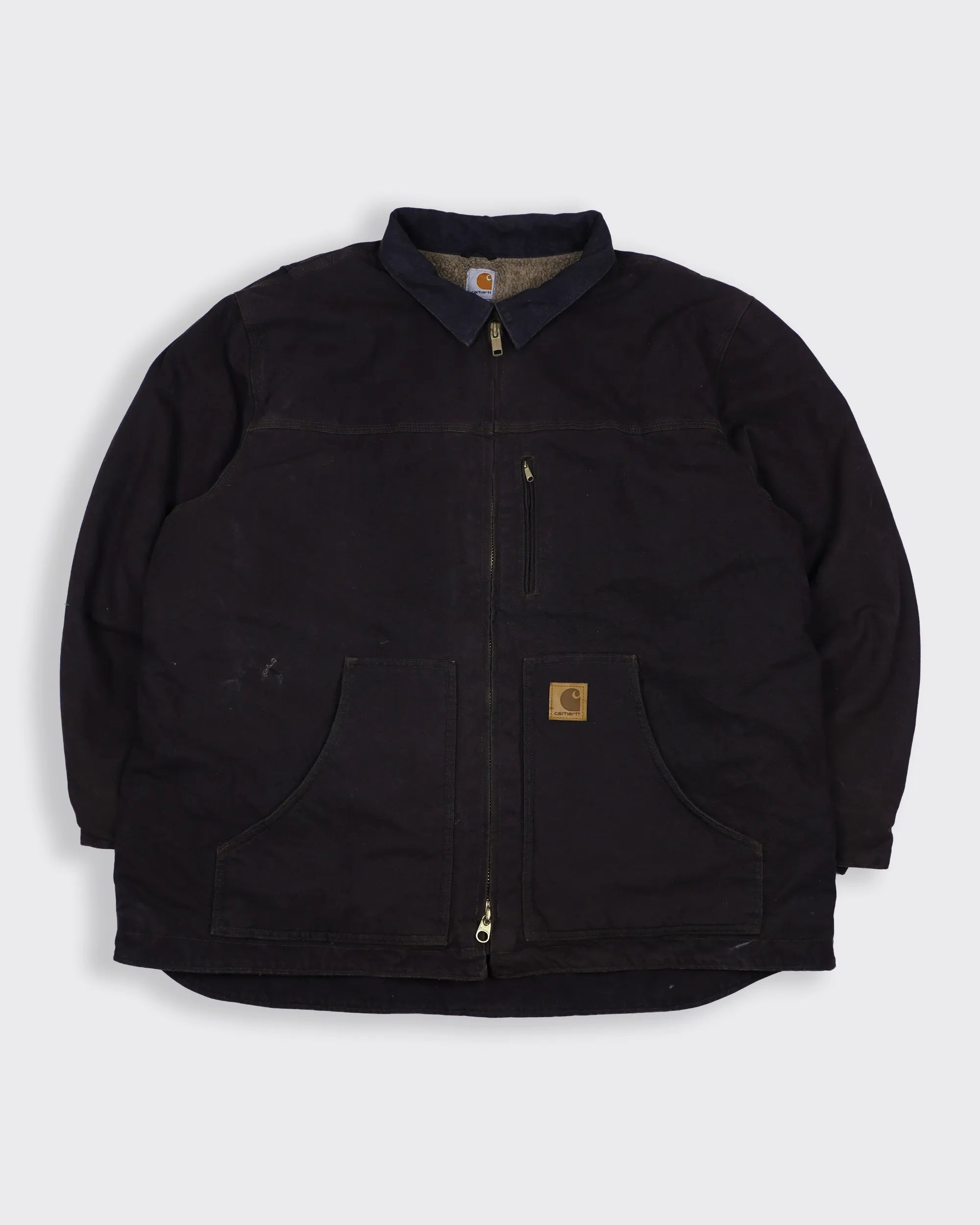 Carhartt bruine werkjas XXL canvas, fleece