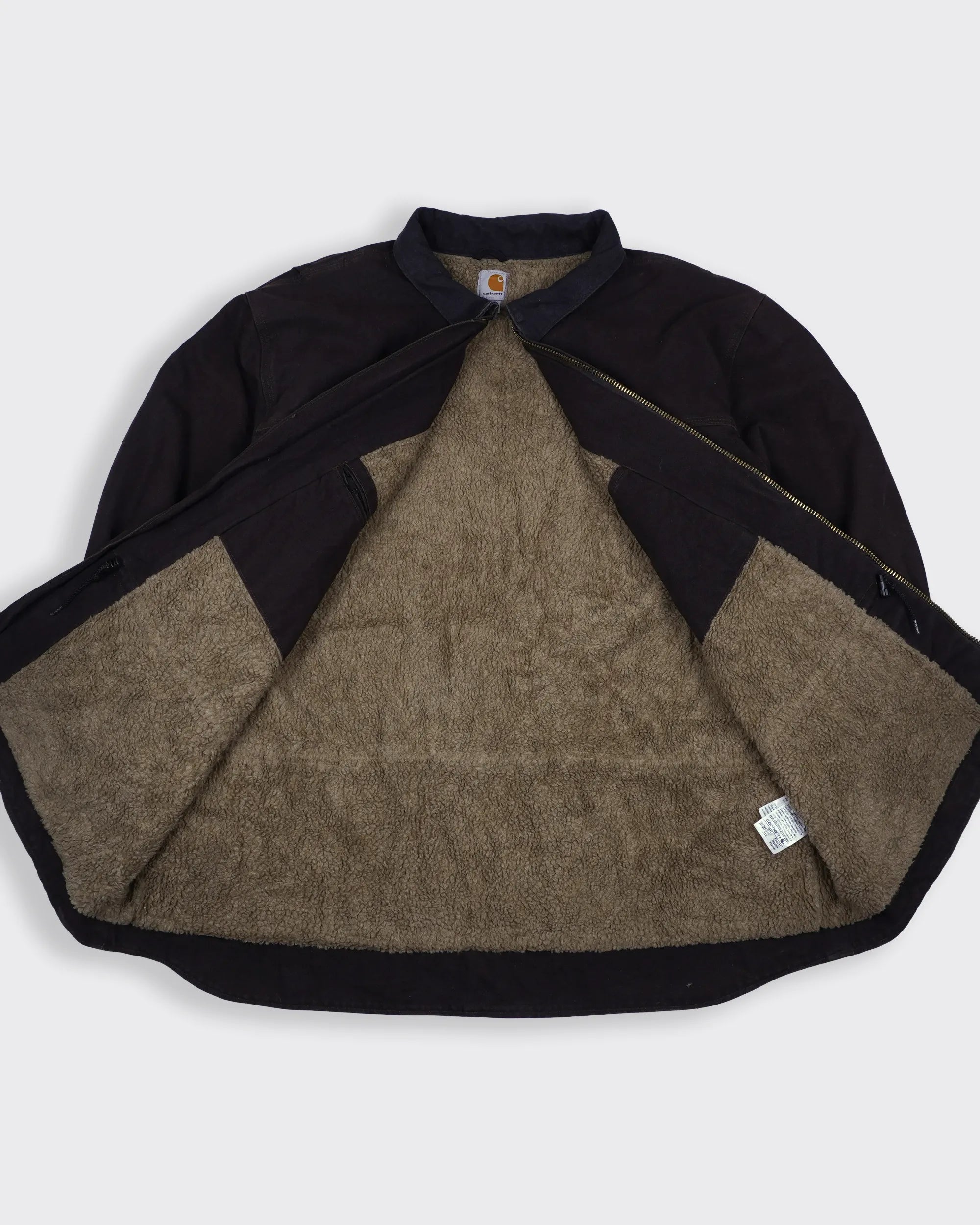 Carhartt bruine werkjas XXL canvas, fleece