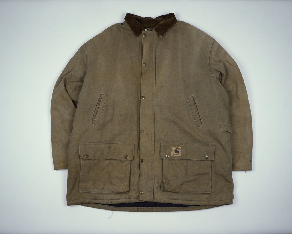 Carhartt Brown Duster Jacket XL Canvas, Cotton
