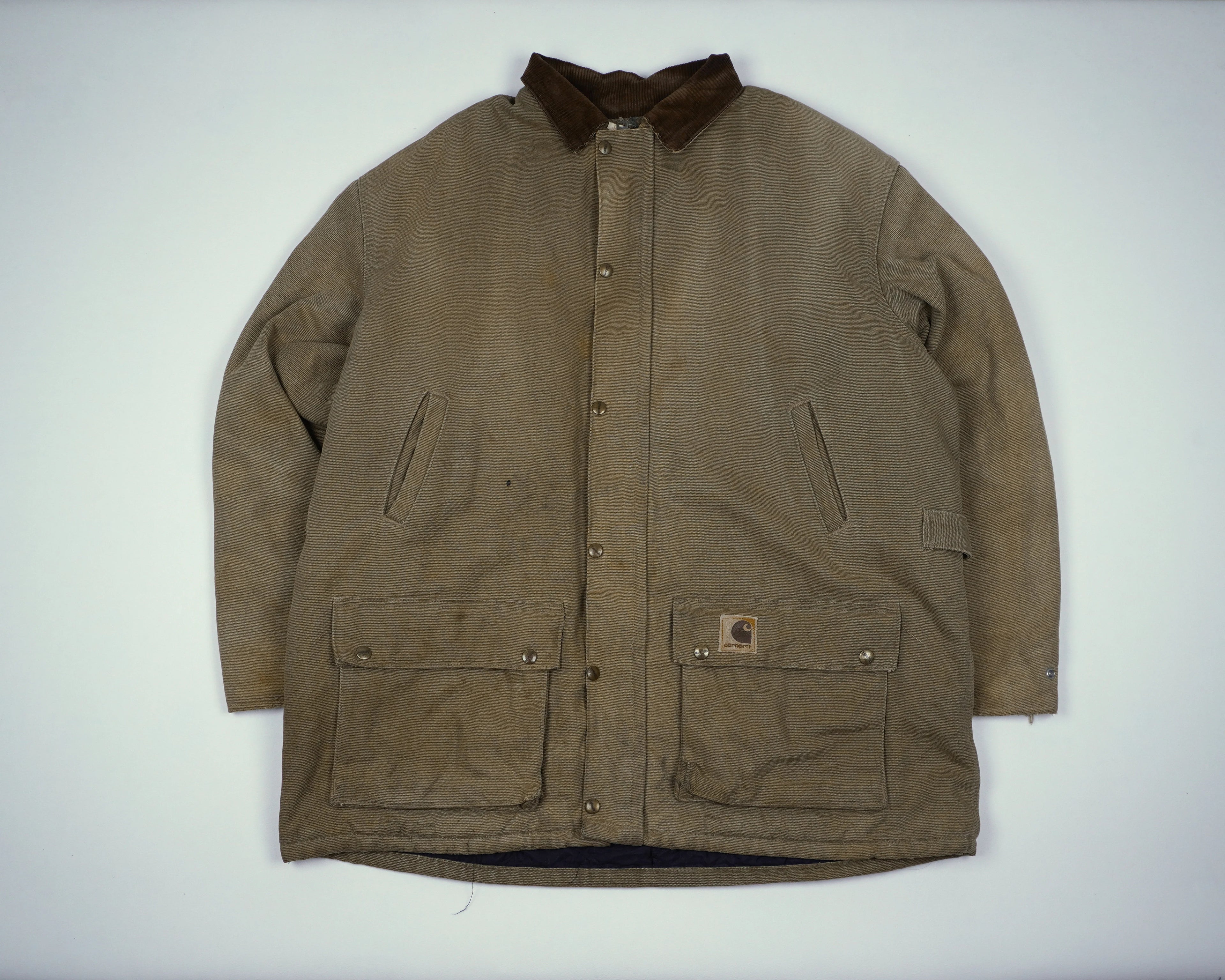 Carhartt Brown Duster Jacket XL Canvas, Cotton