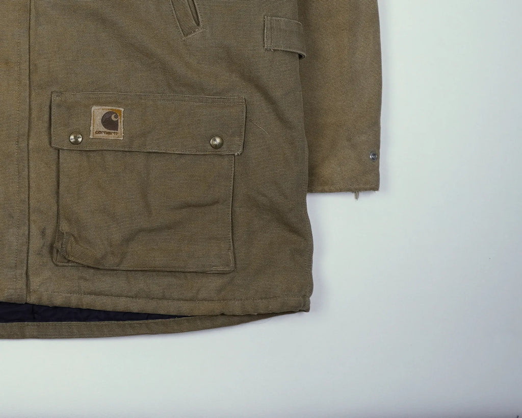 Carhartt Brown Duster Jacket XL Canvas, Cotton