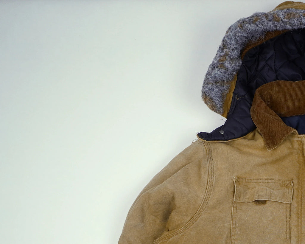 Carhartt Beige Berwick Jacket L Canvas, Faux fur, Polyester