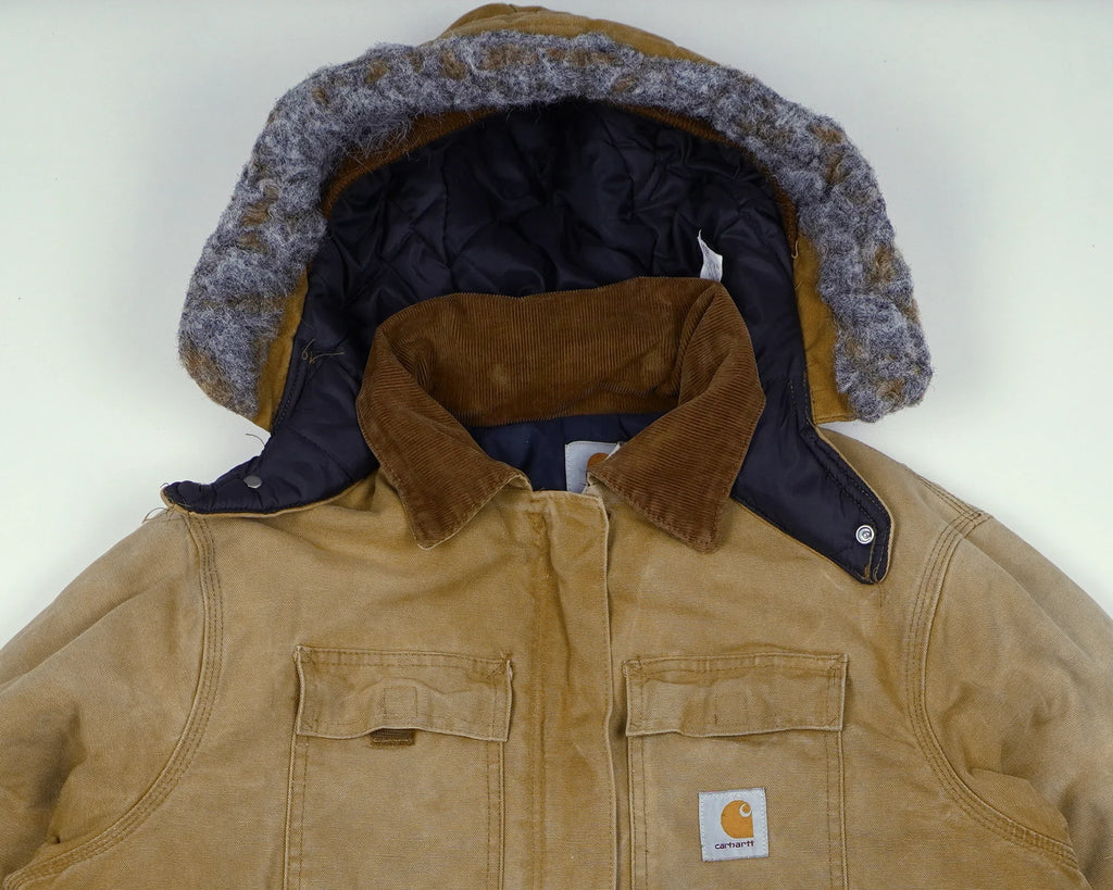 Carhartt Beige Berwick Jacket L Canvas, Faux fur, Polyester