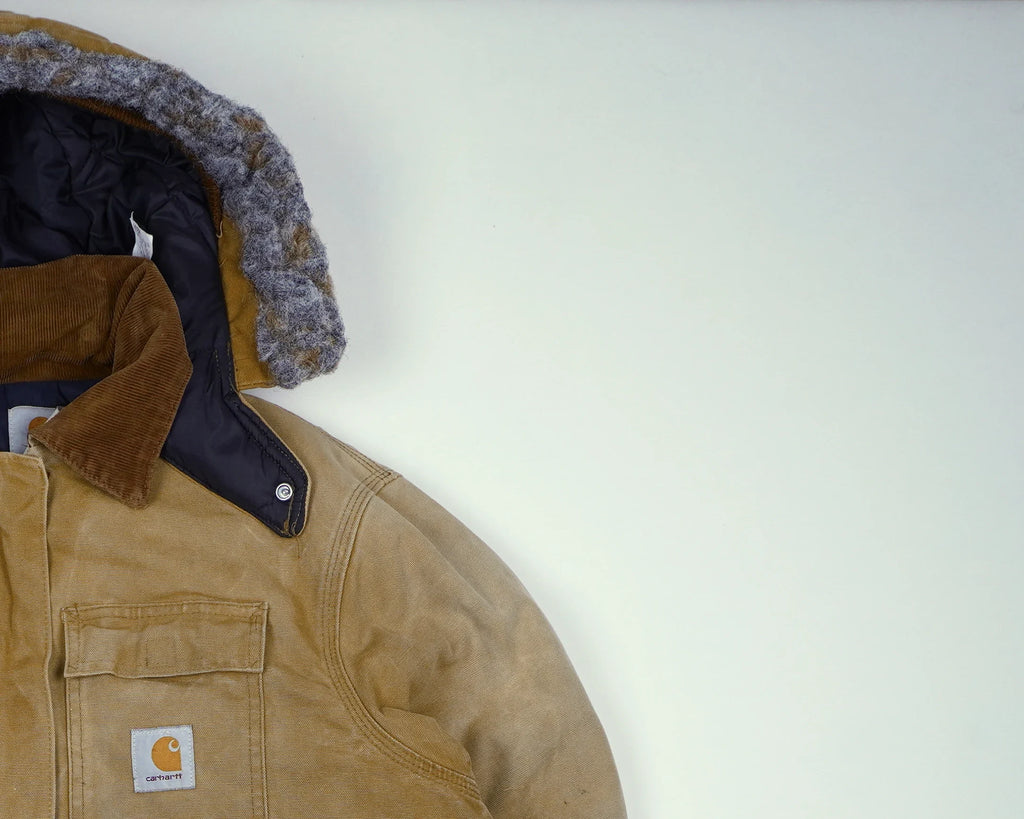 Carhartt Beige Berwick Jacket L Canvas, Faux fur, Polyester