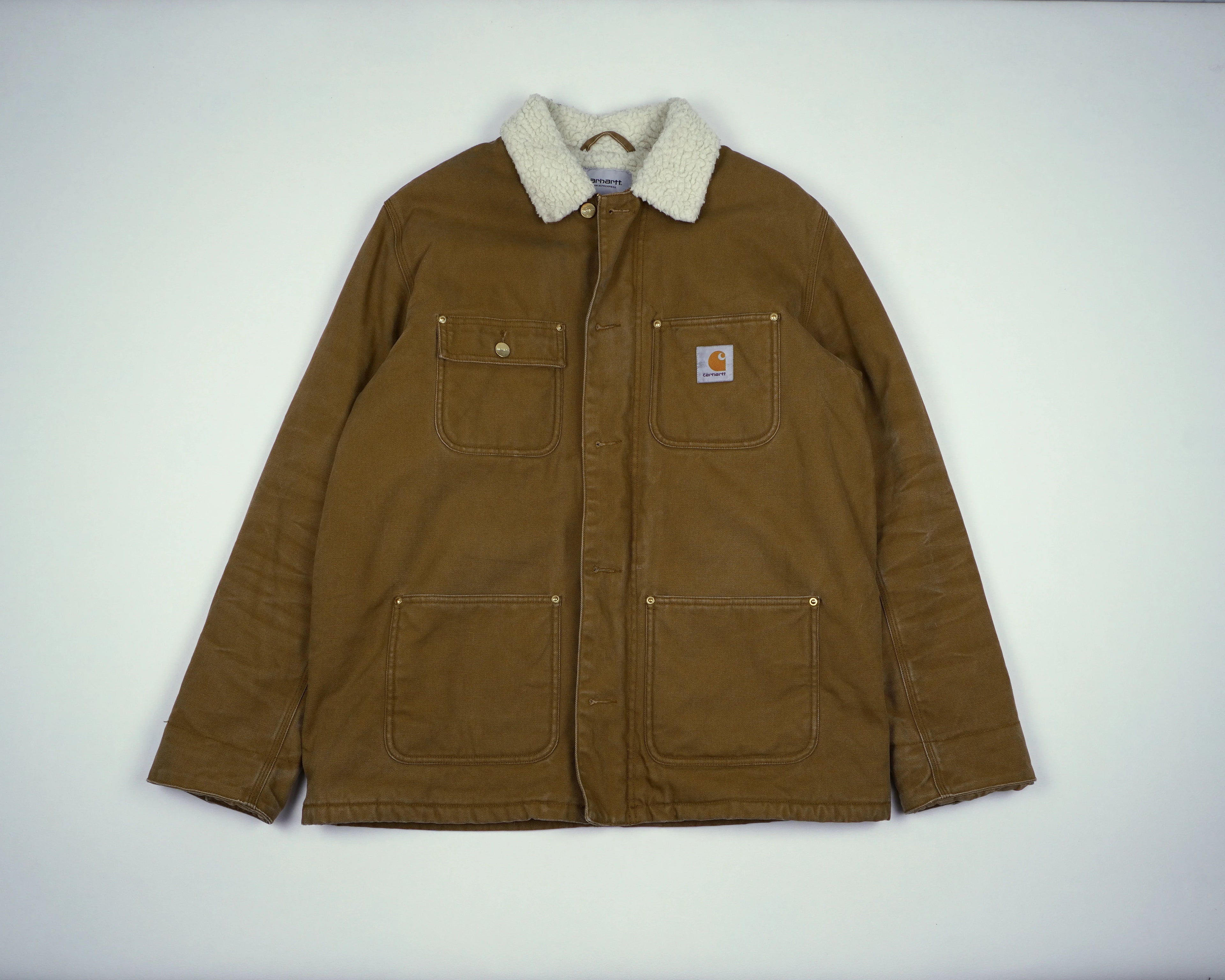Carhartt Brown Chore Coat S Cotton, Polyester