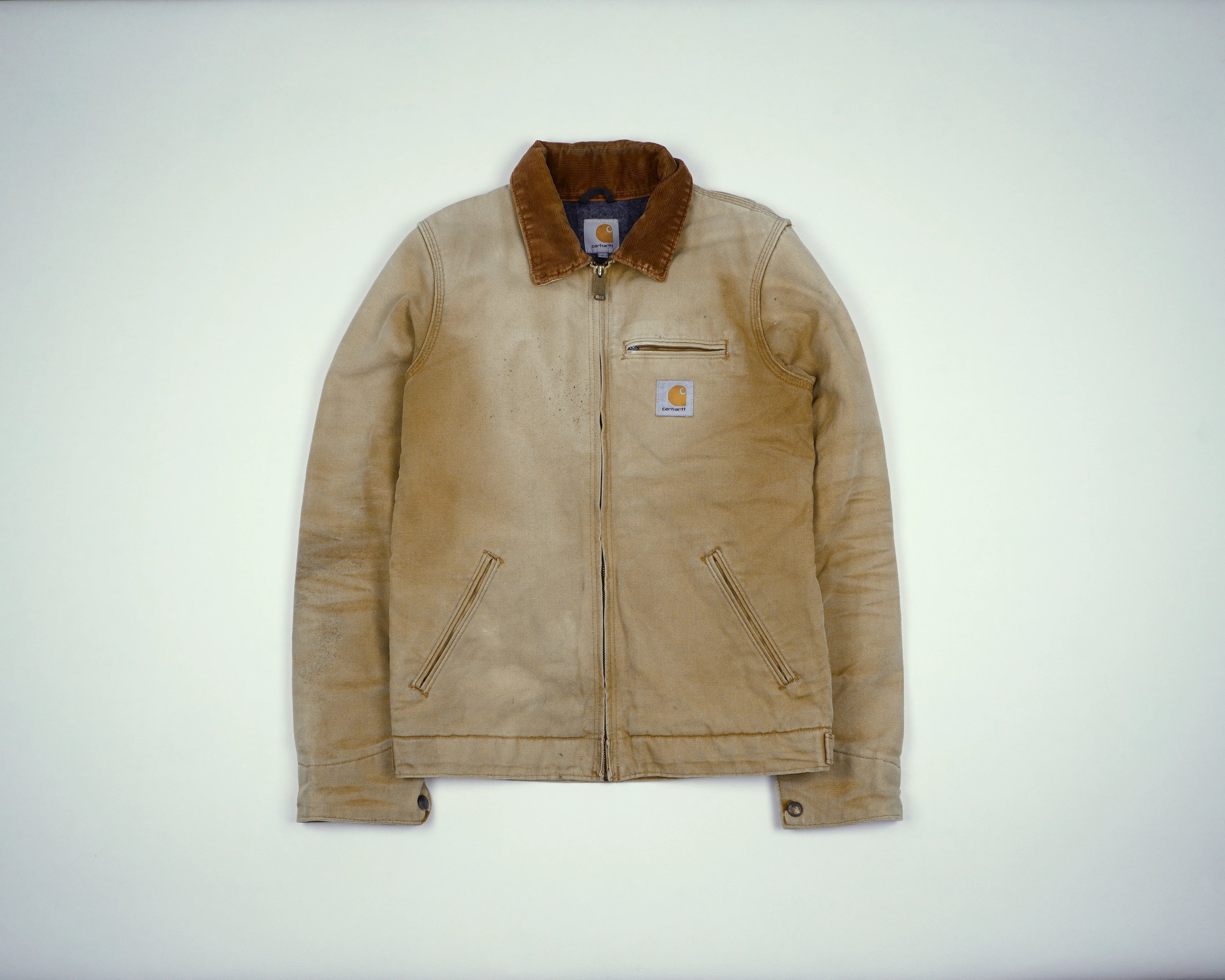 Carhartt Beige Detroit Jacket S Canvas, Corduroy