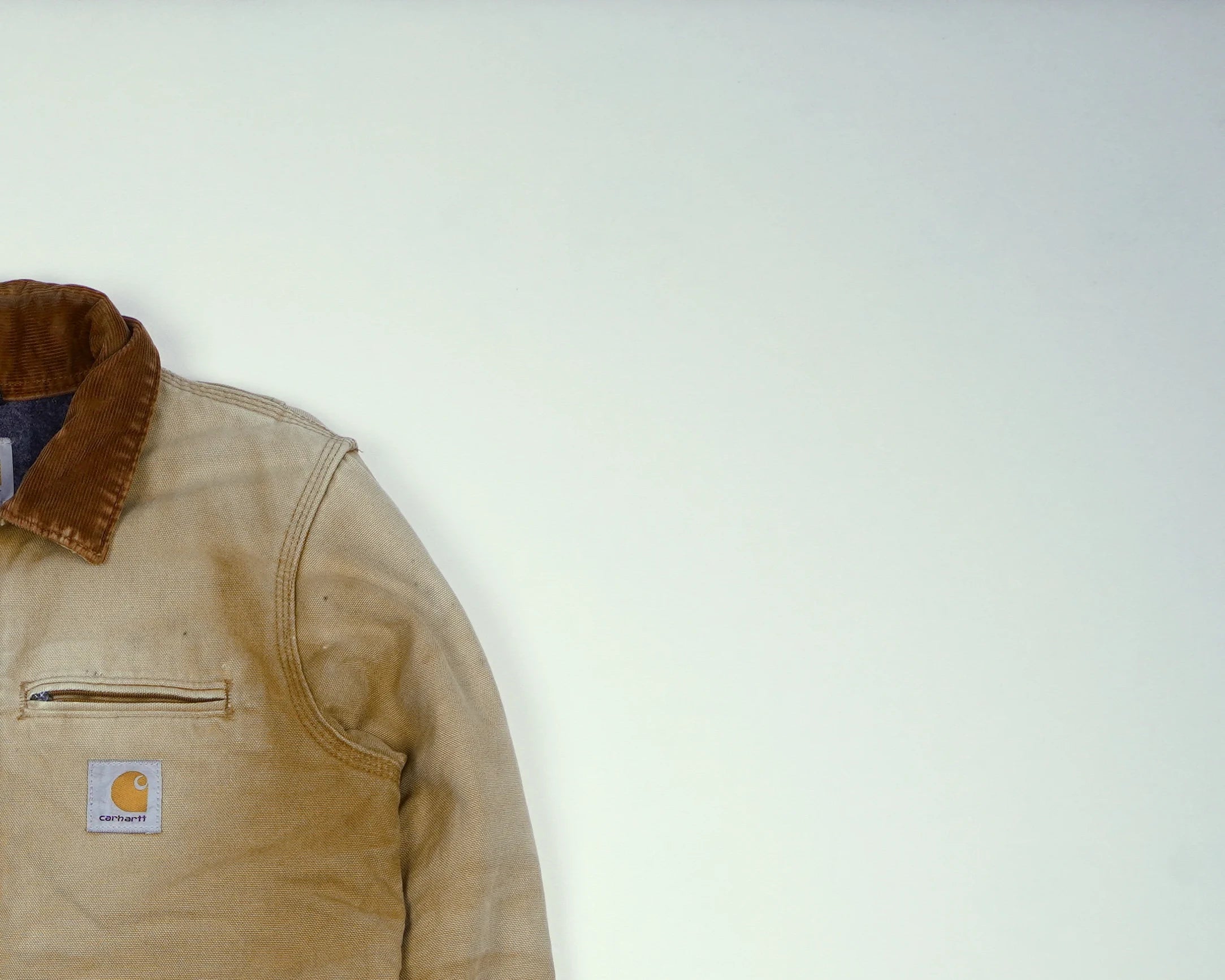 Carhartt Beige Detroit Jacket S Canvas, Corduroy