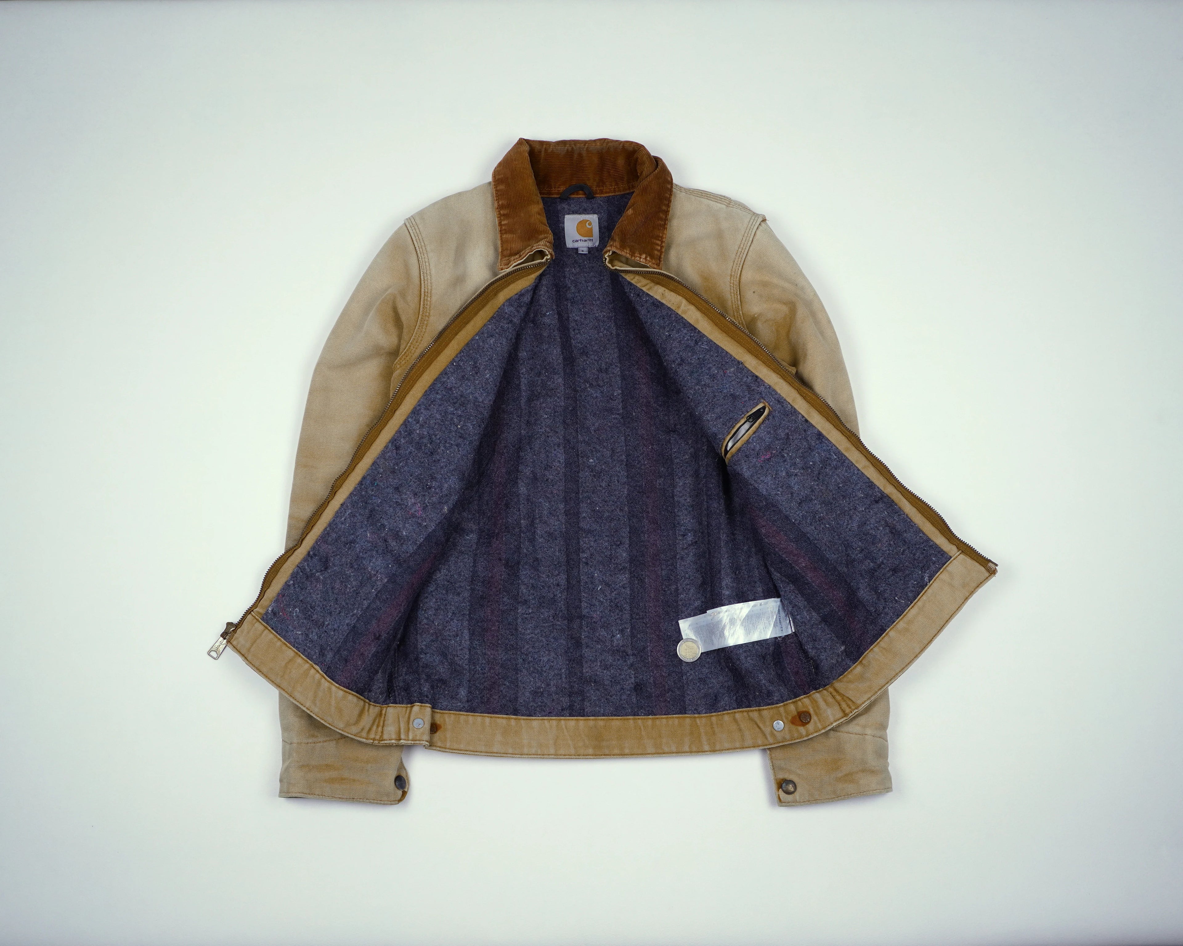 Carhartt Beige Detroit Jacket S Canvas, Corduroy