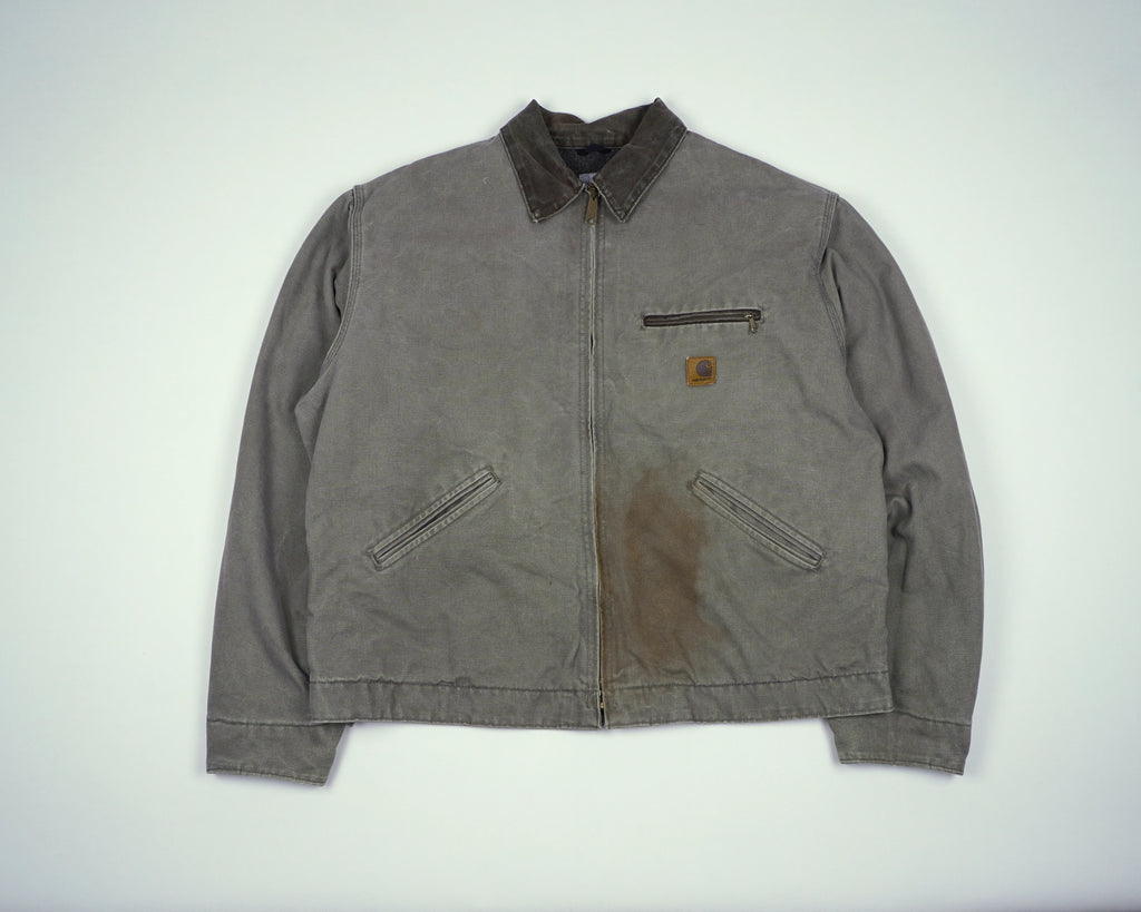Carhartt Grey Detroit Jacket M Canvas, Cotton