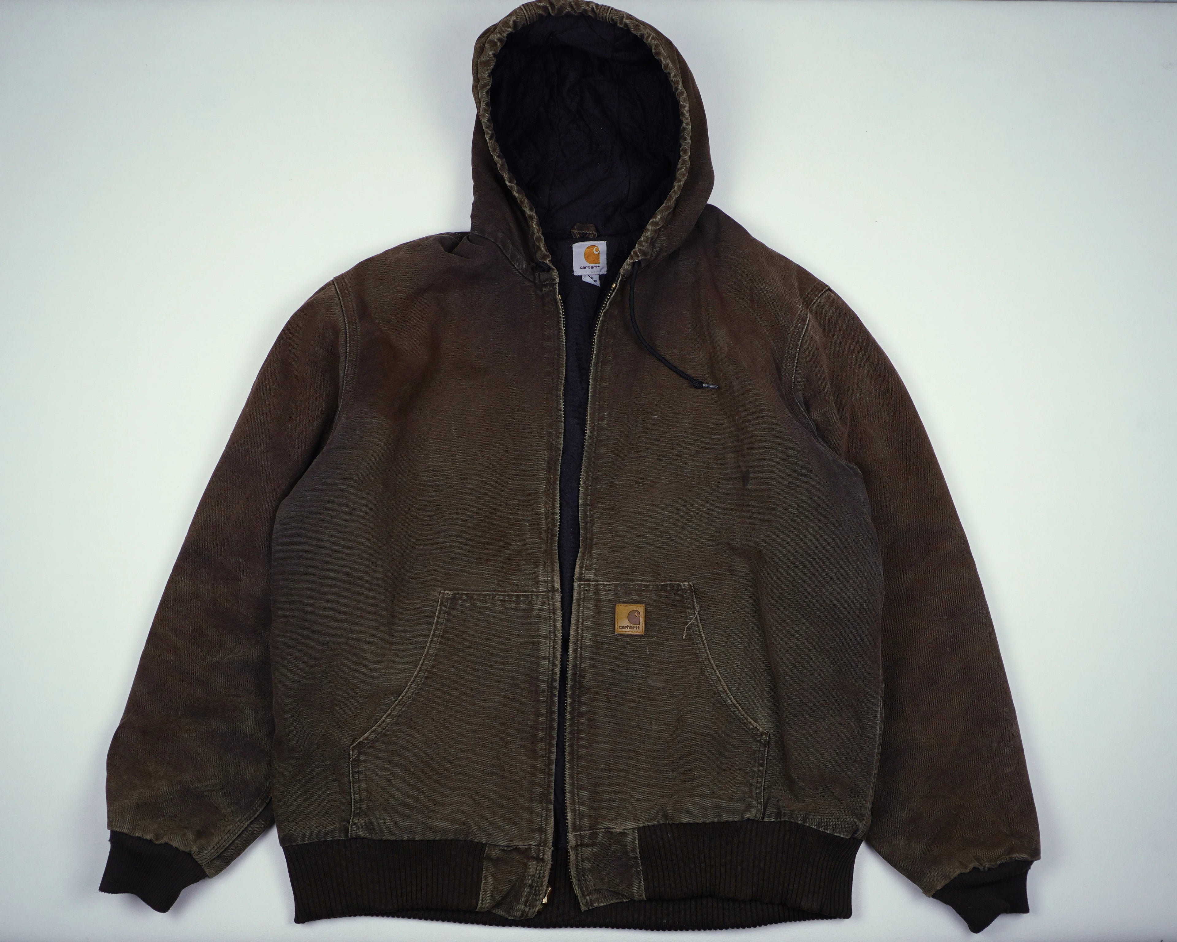 Carhartt Brown Hooded Work Jacket XL Canvas