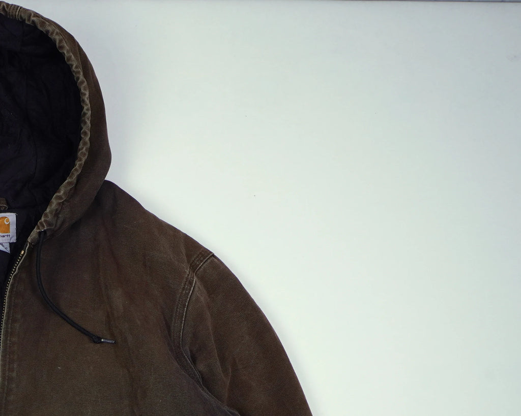 Carhartt Brown Hooded Work Jacket XL Canvas