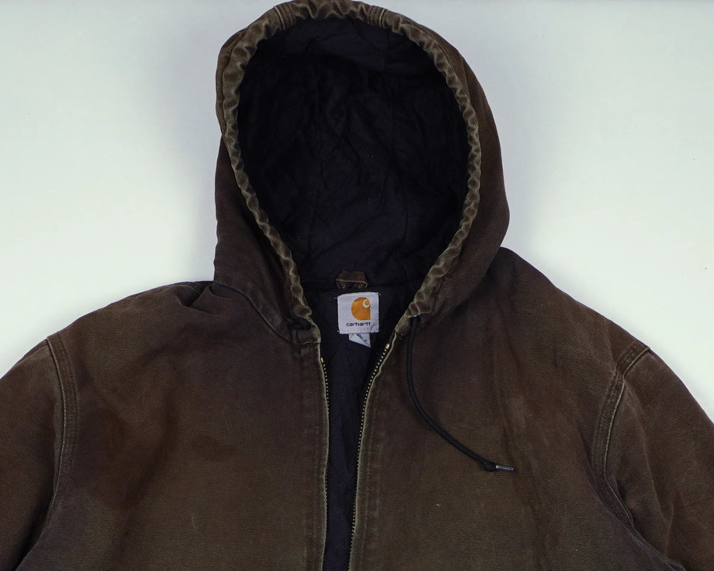 Carhartt Brown Hooded Work Jacket XL Canvas