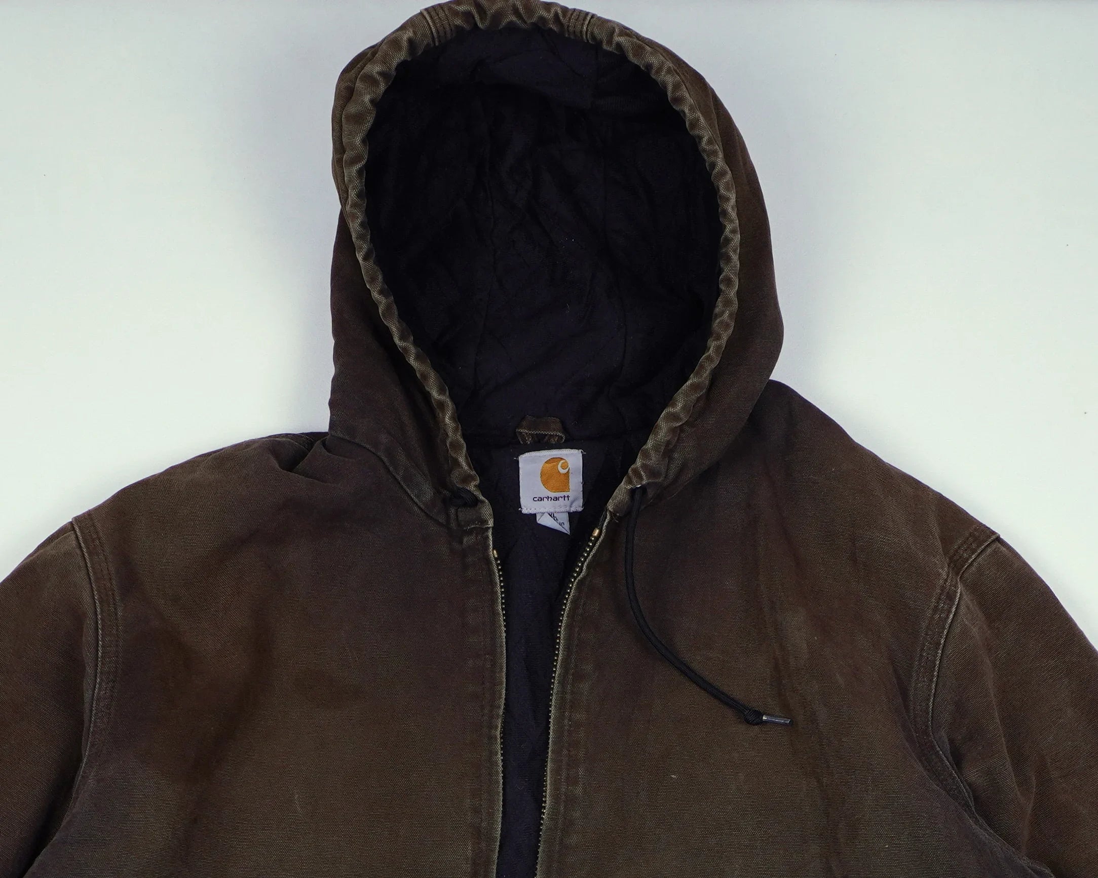 Carhartt Brown Hooded Work Jacket XL Canvas